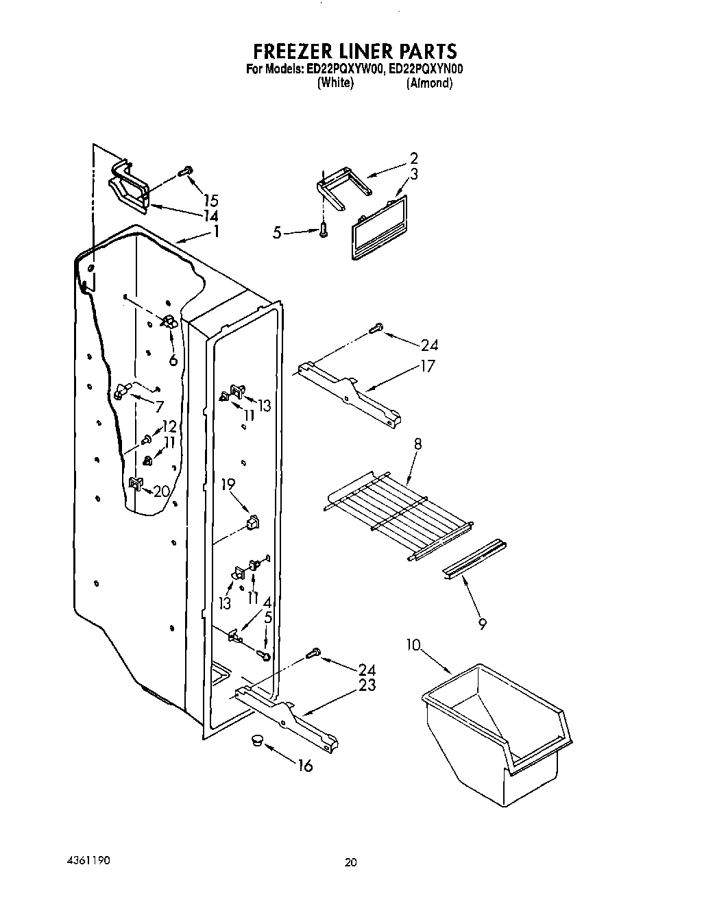 13 - FREEZER LINER, LIT/OPTIONAL