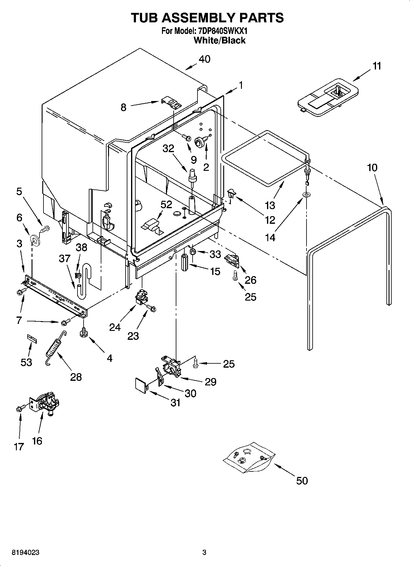 03 - TUB ASSEMBLY PARTS
