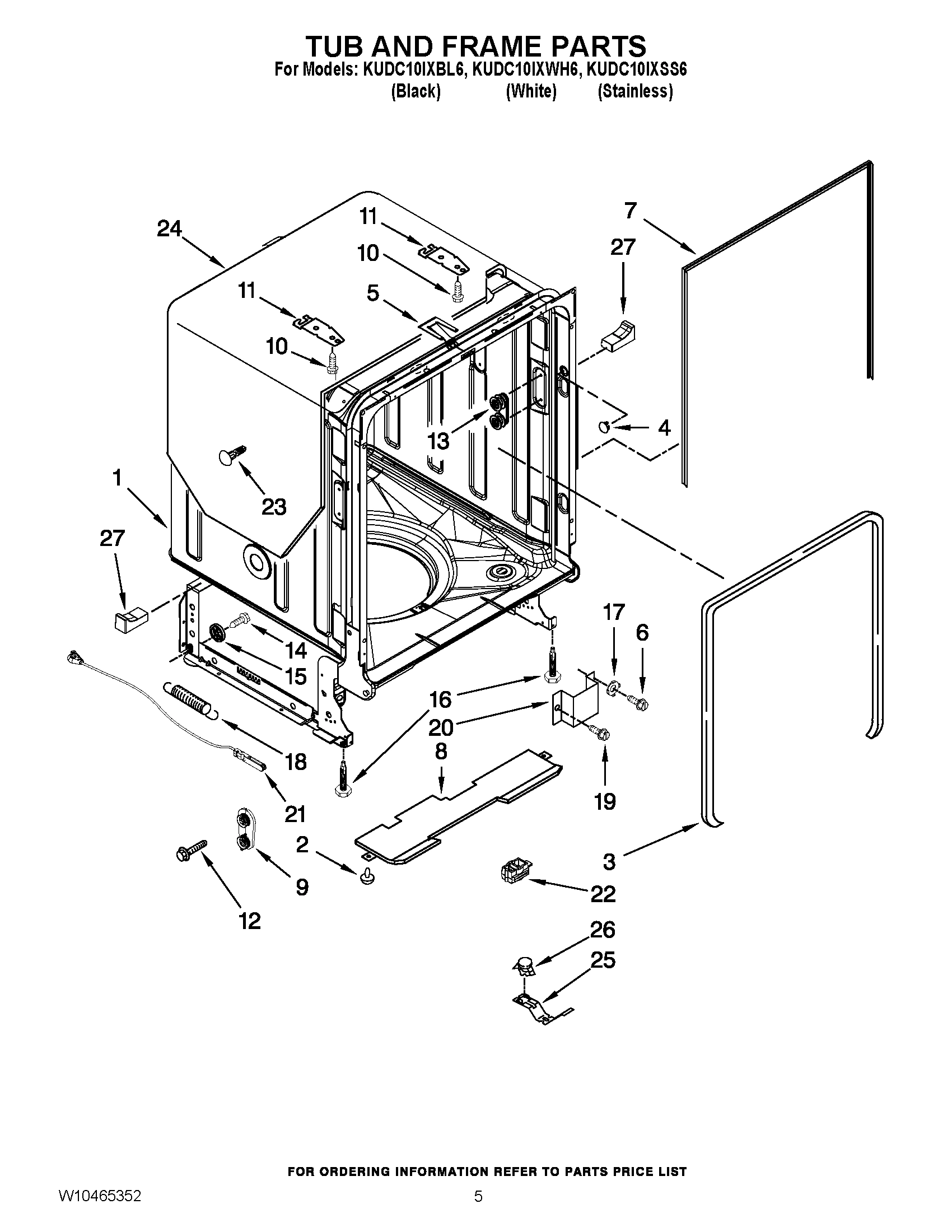 05 - TUB AND FRAME PARTS