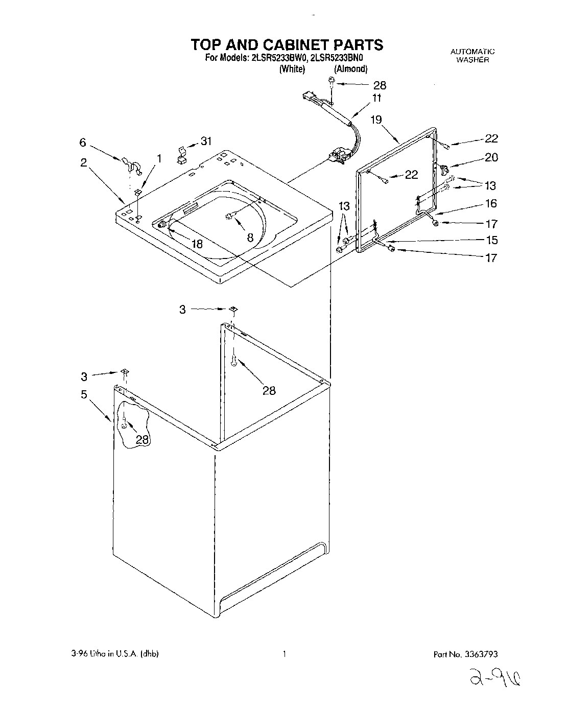 01 - TOP AND CABINET, LIT/OPTIONAL