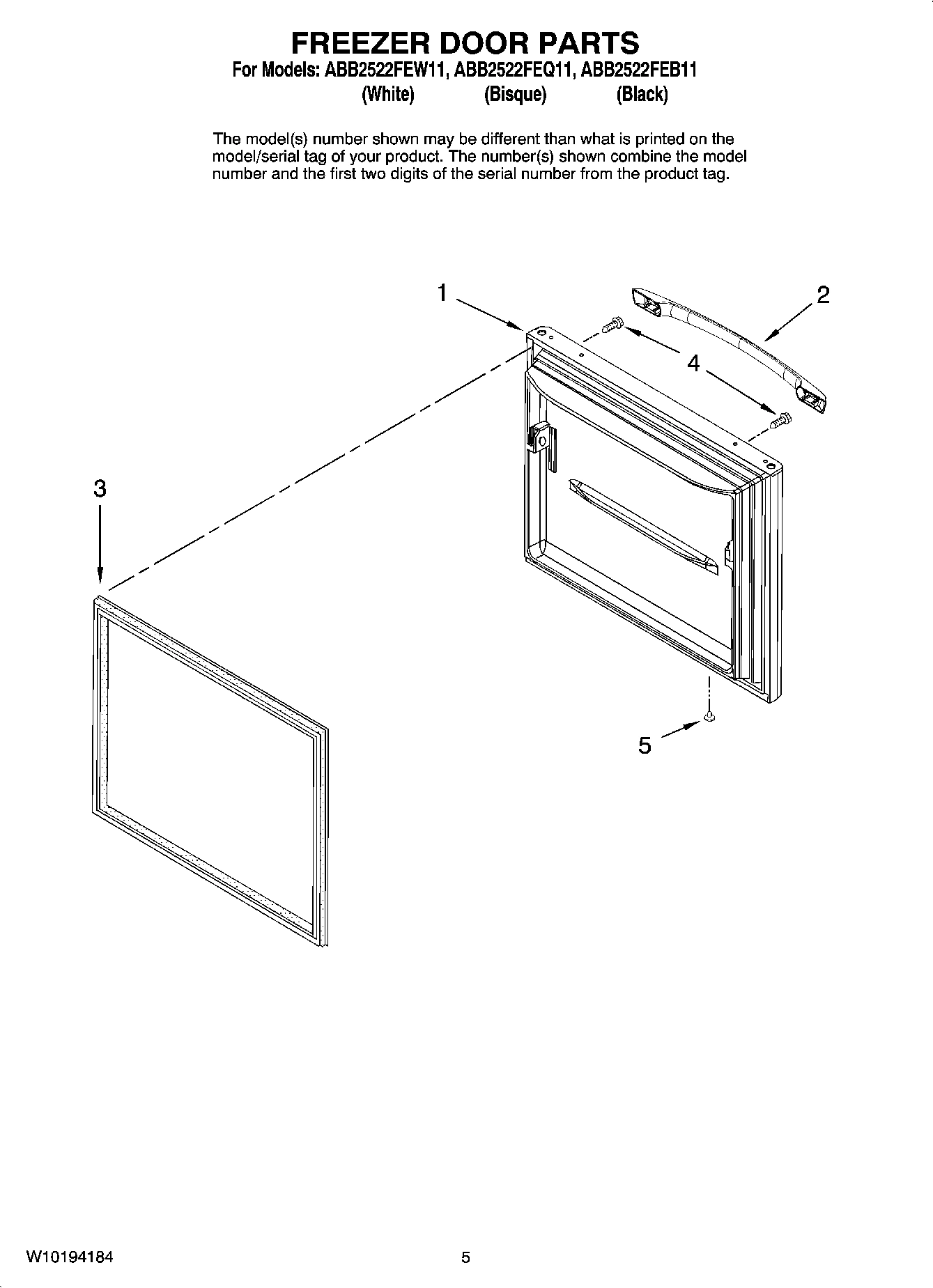 03 - FREEZER DOOR PARTS