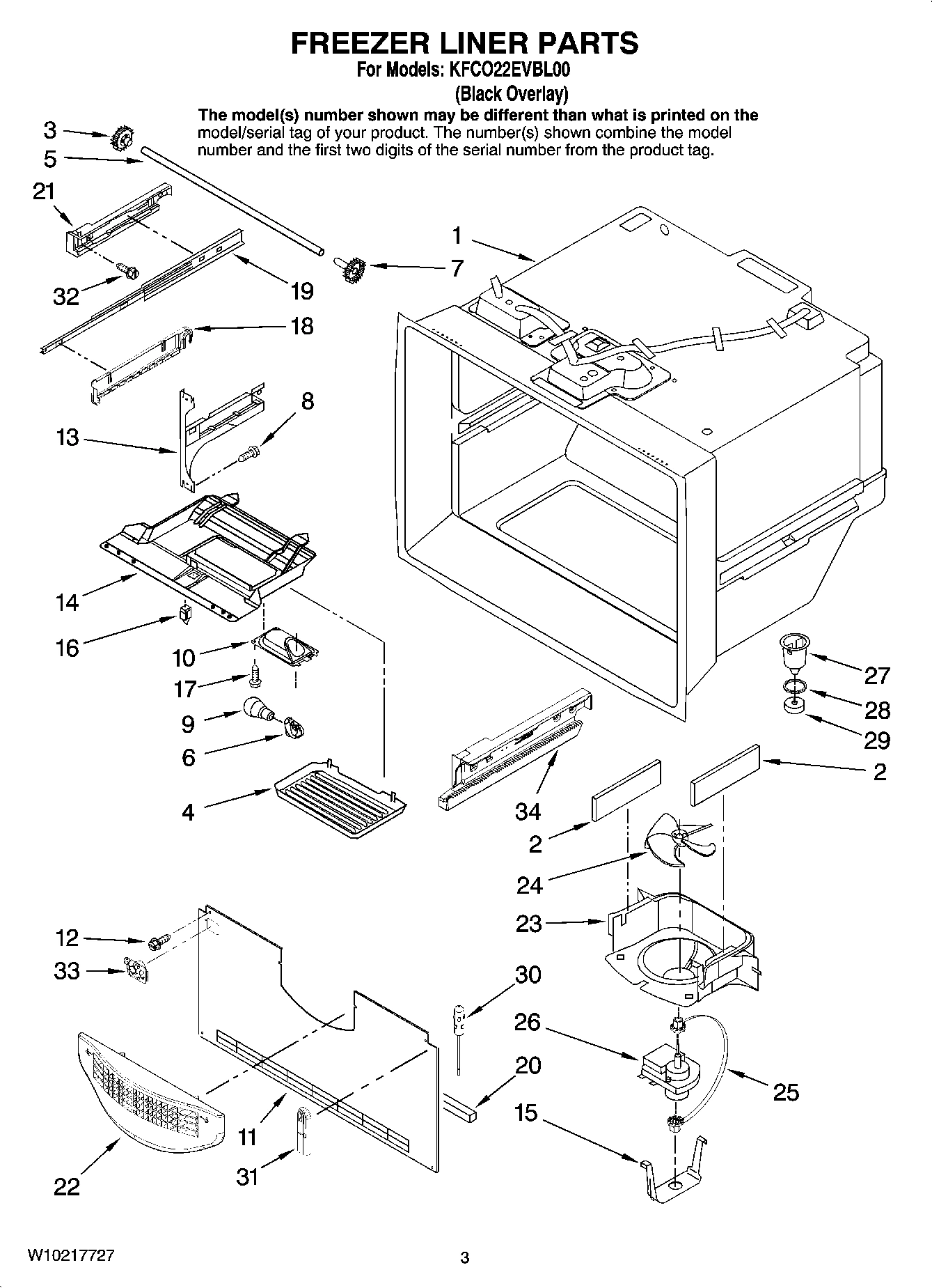 02 - FREEZER LINER PARTS