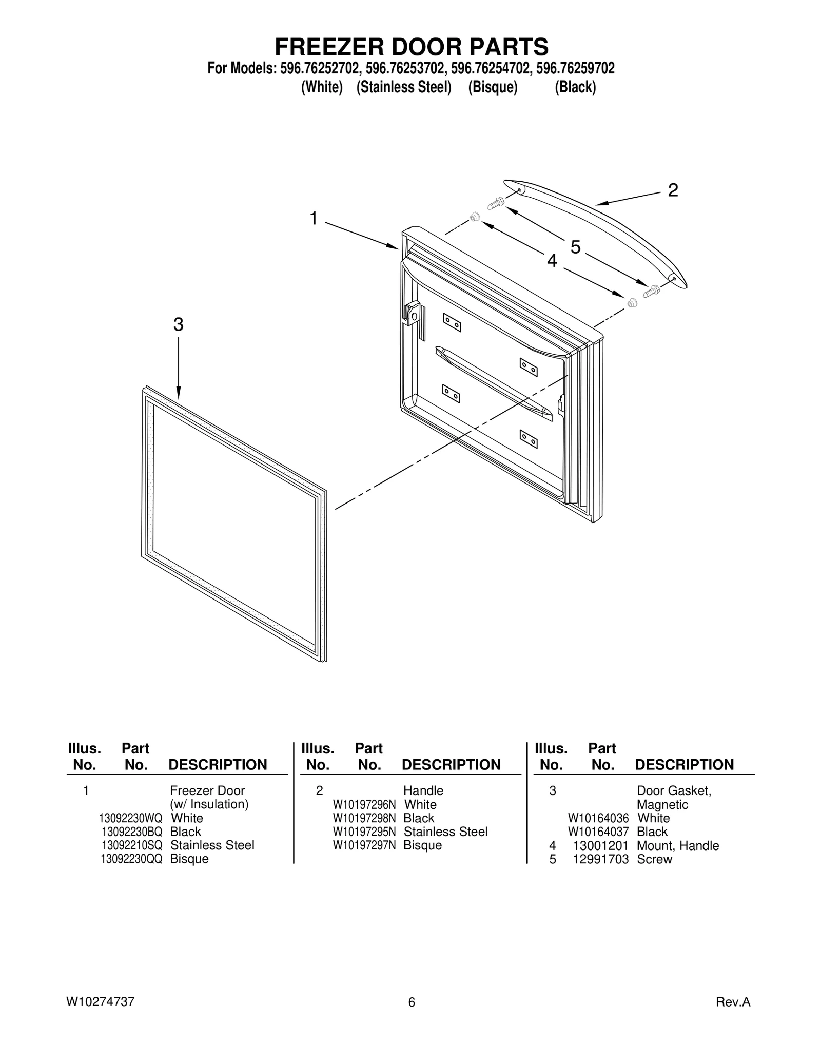 FREEZER DOOR PARTS