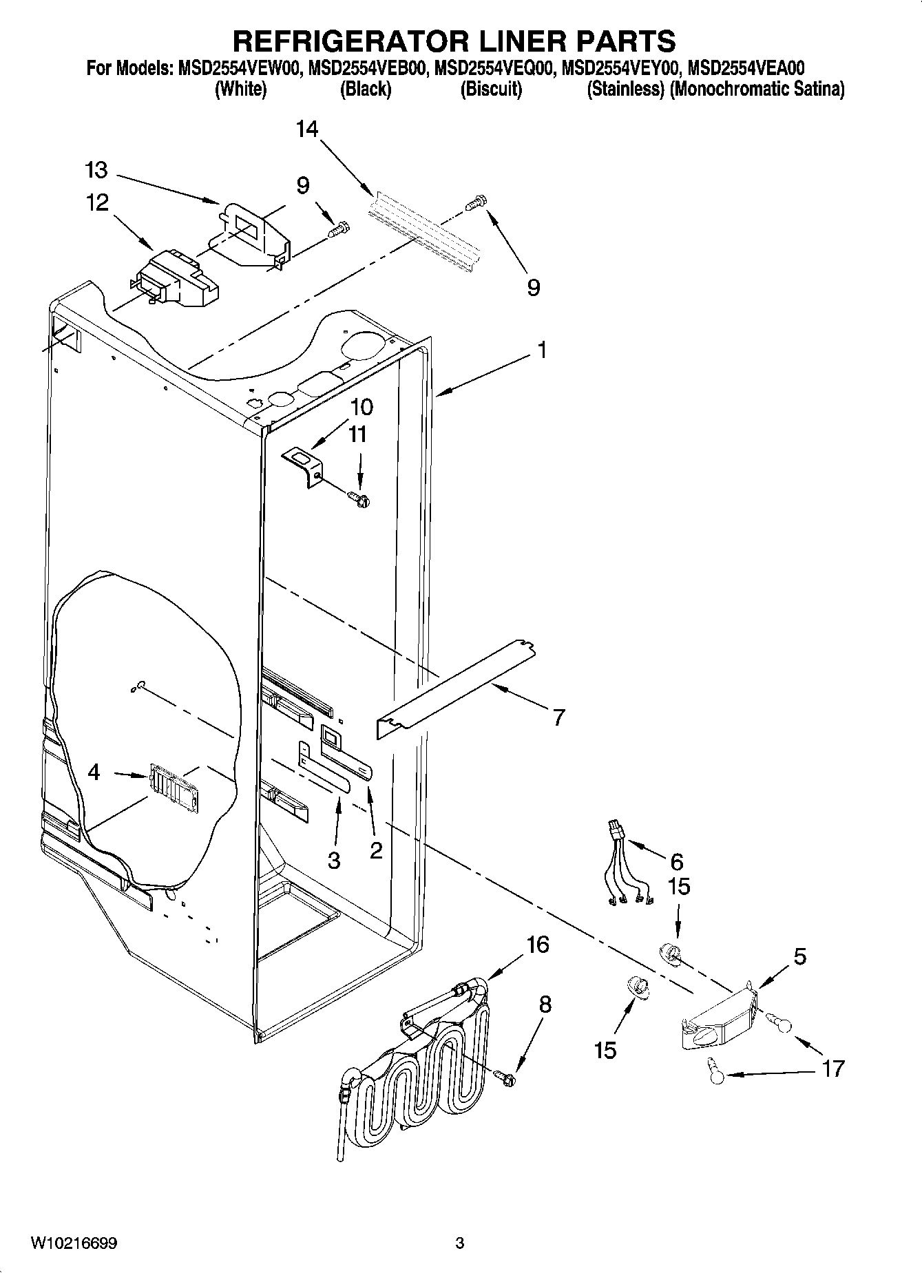 02 - REFRIGERATOR LINER PARTS