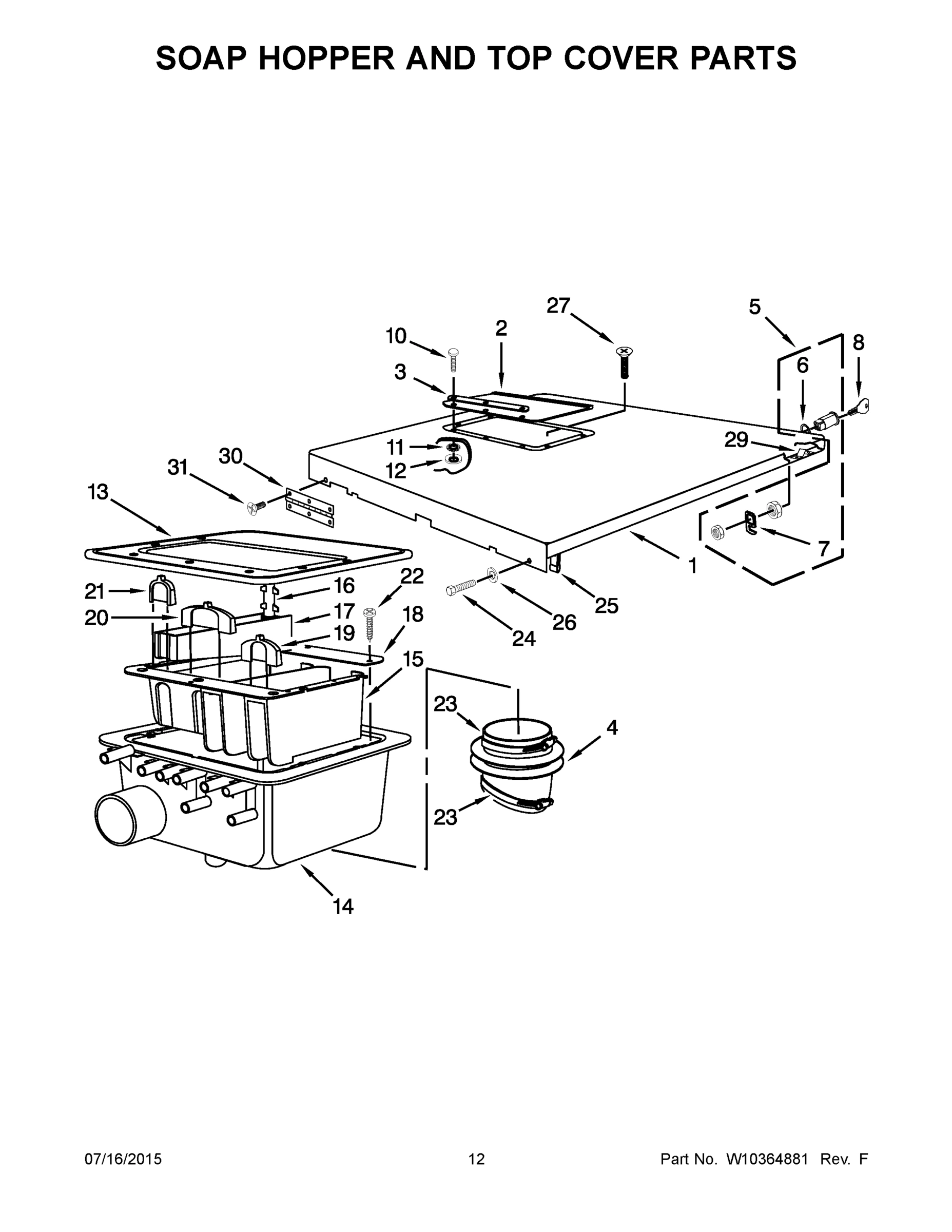 07 - SOAP HOPPER AND TOP COVER PARTS