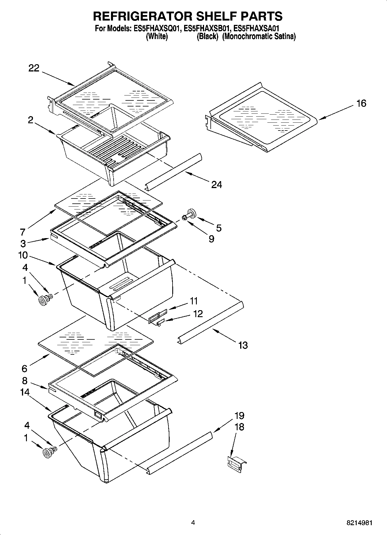 03 - REFRIGERATOR SHELF PARTS