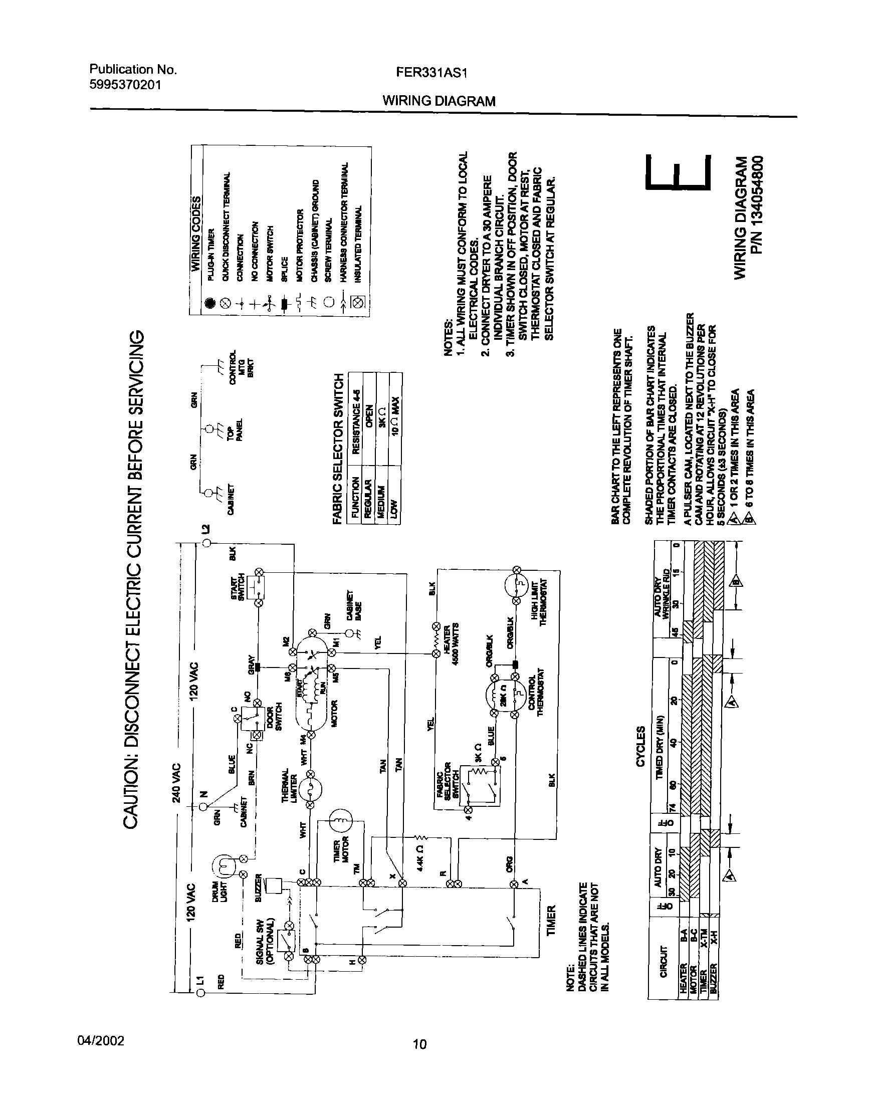 10 - 134054800 WIRING DIAGRAM