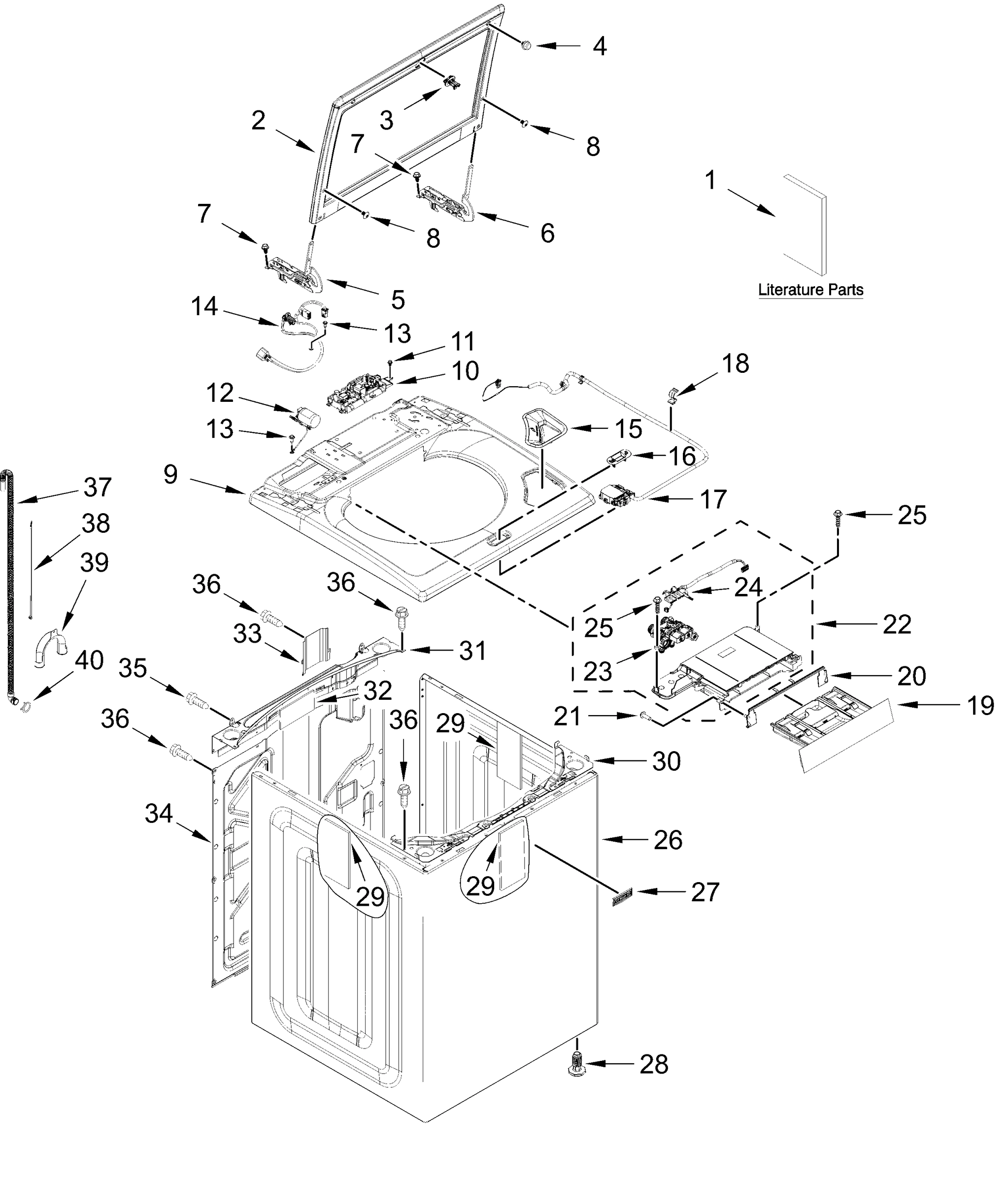 TOP AND CABINET PARTS