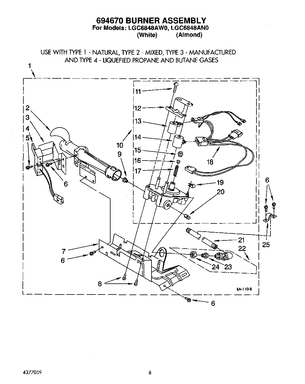 04 - 694670 BURNER ASSEMBLY