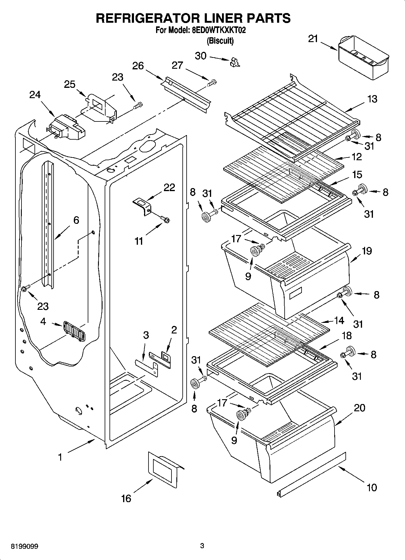 02 - REFRIGERATOR LINER PARTS