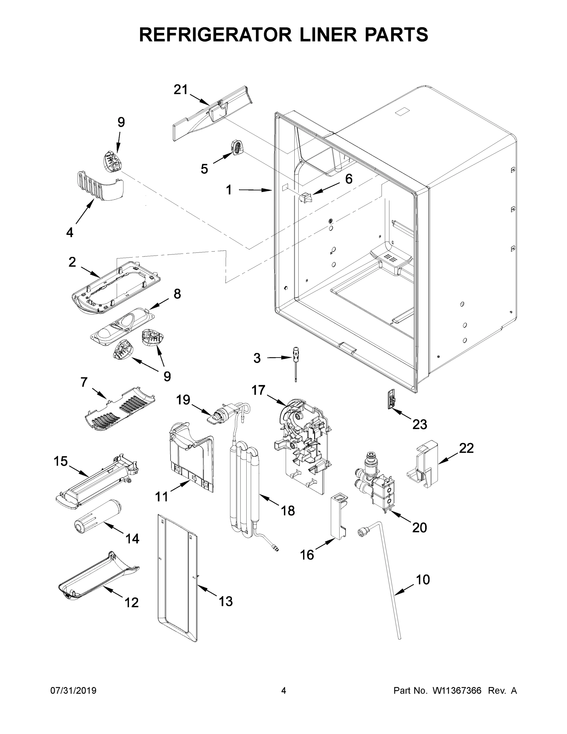 03 - REFRIGERATOR LINER PARTS