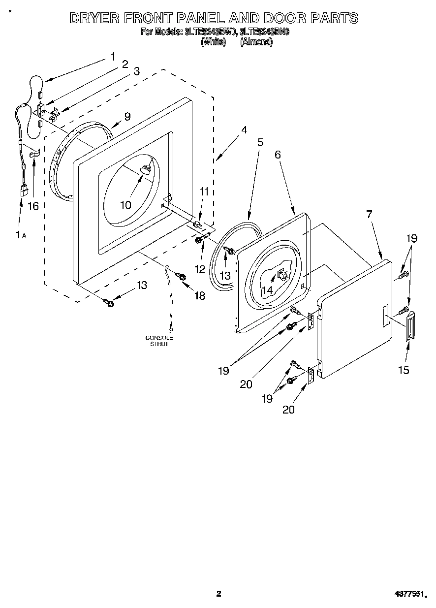 02 - DRYER FRONT PANEL AND DOOR