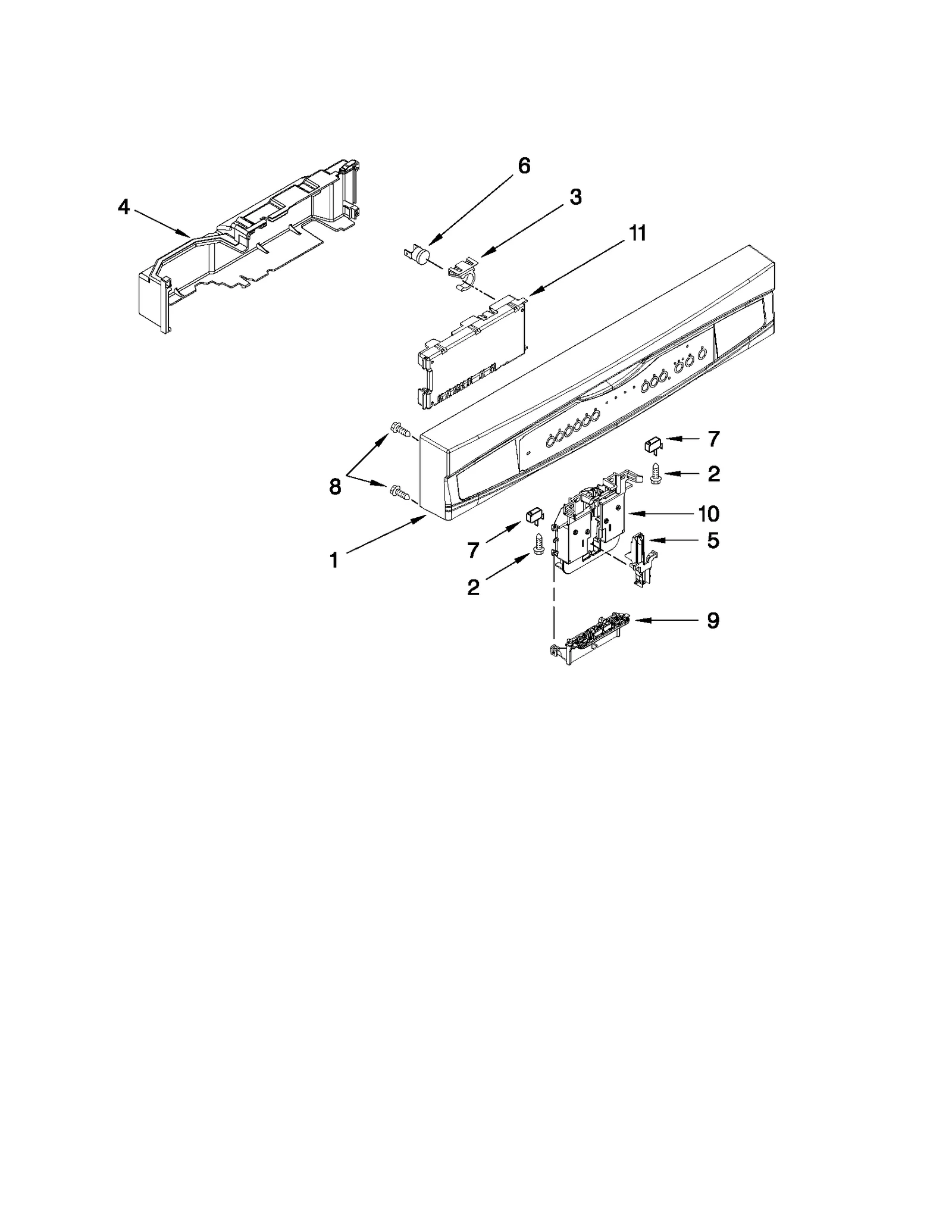 CONTROL PANEL AND LATCH PARTS