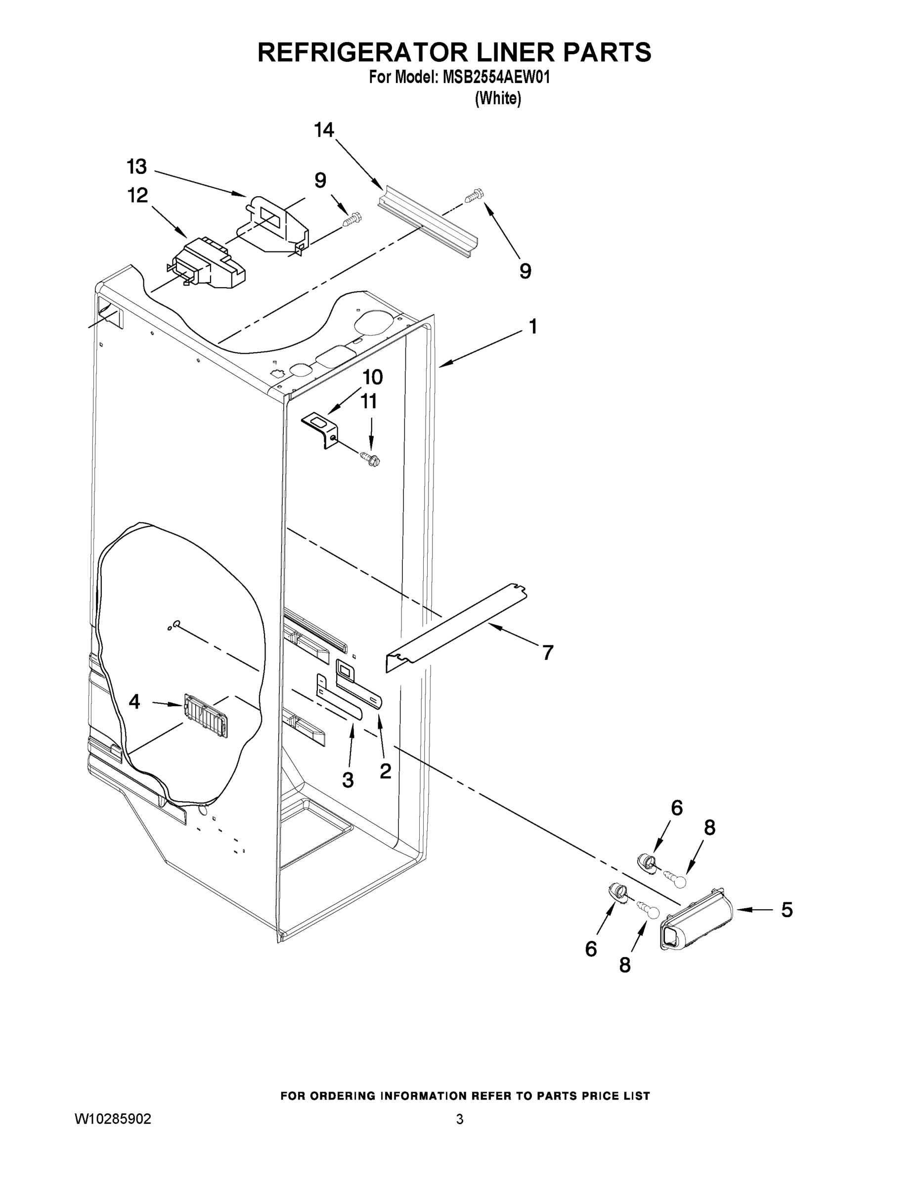 02 - REFRIGERATOR LINER PARTS