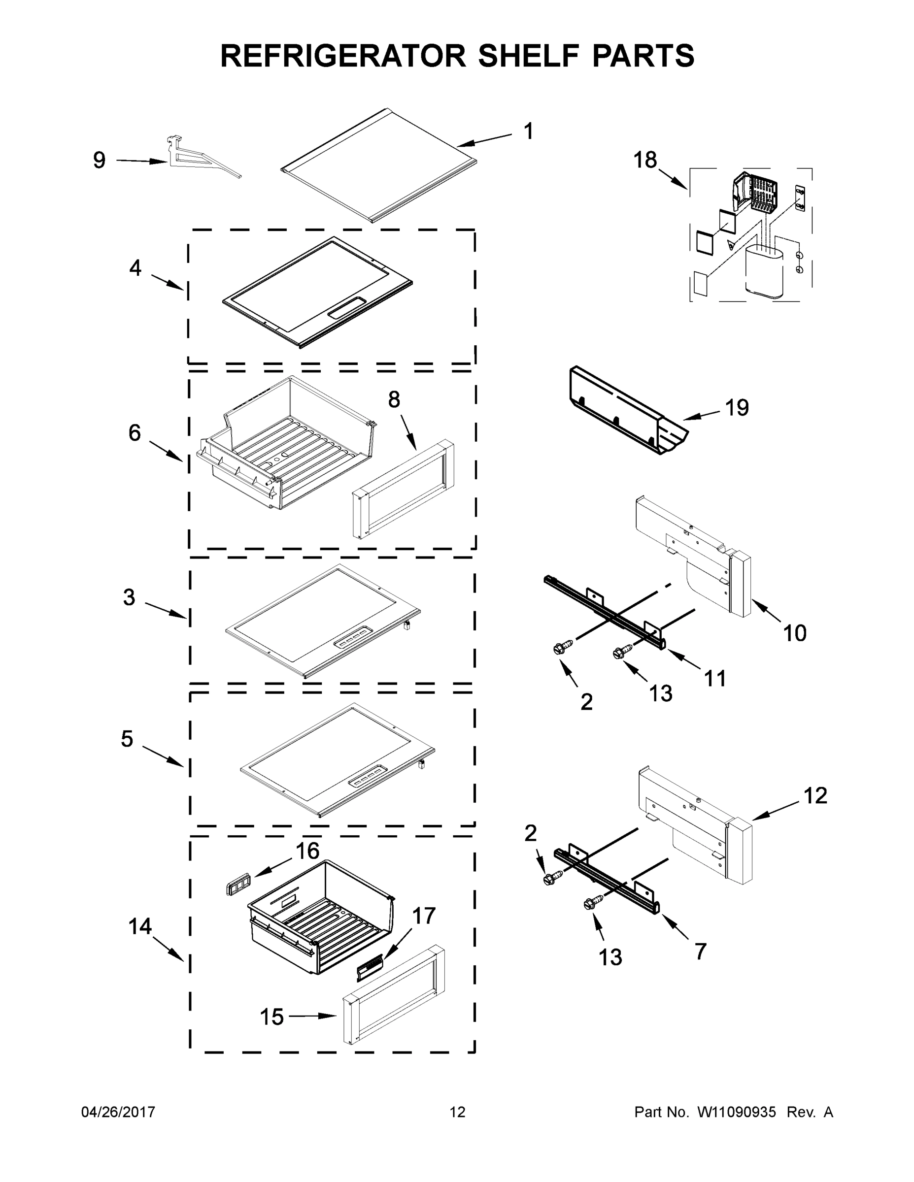 07 - REFRIGERATOR SHELF PARTS