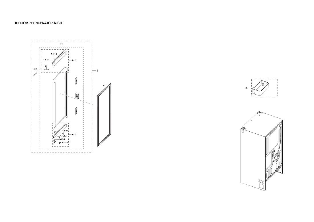 Right Refrigerator Door Parts