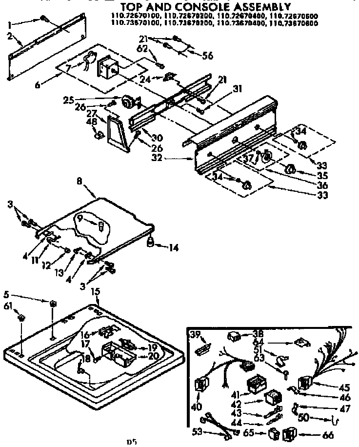 TOP AND CONSOLE ASSEMBLY