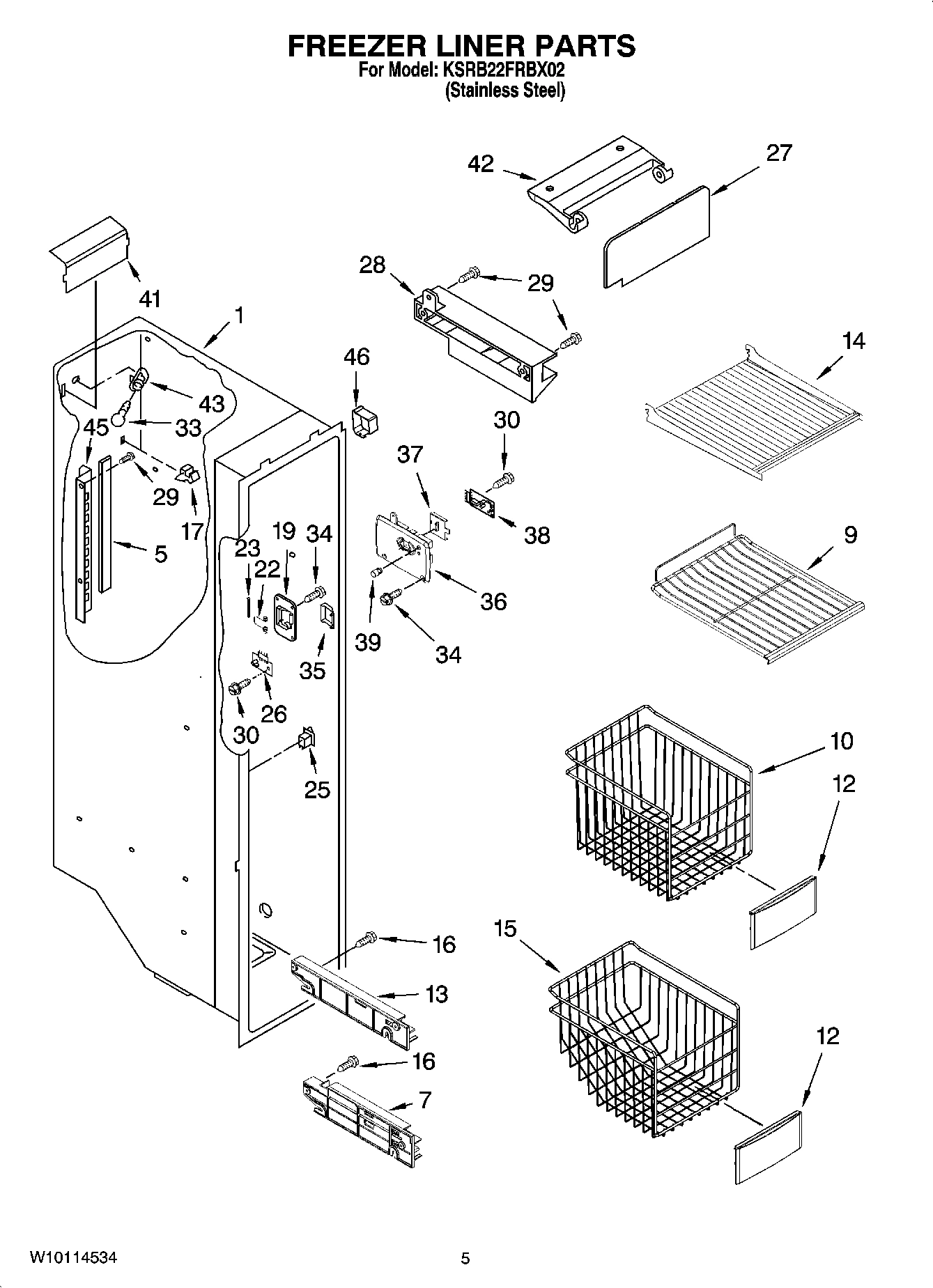 04 - FREEZER LINER PARTS
