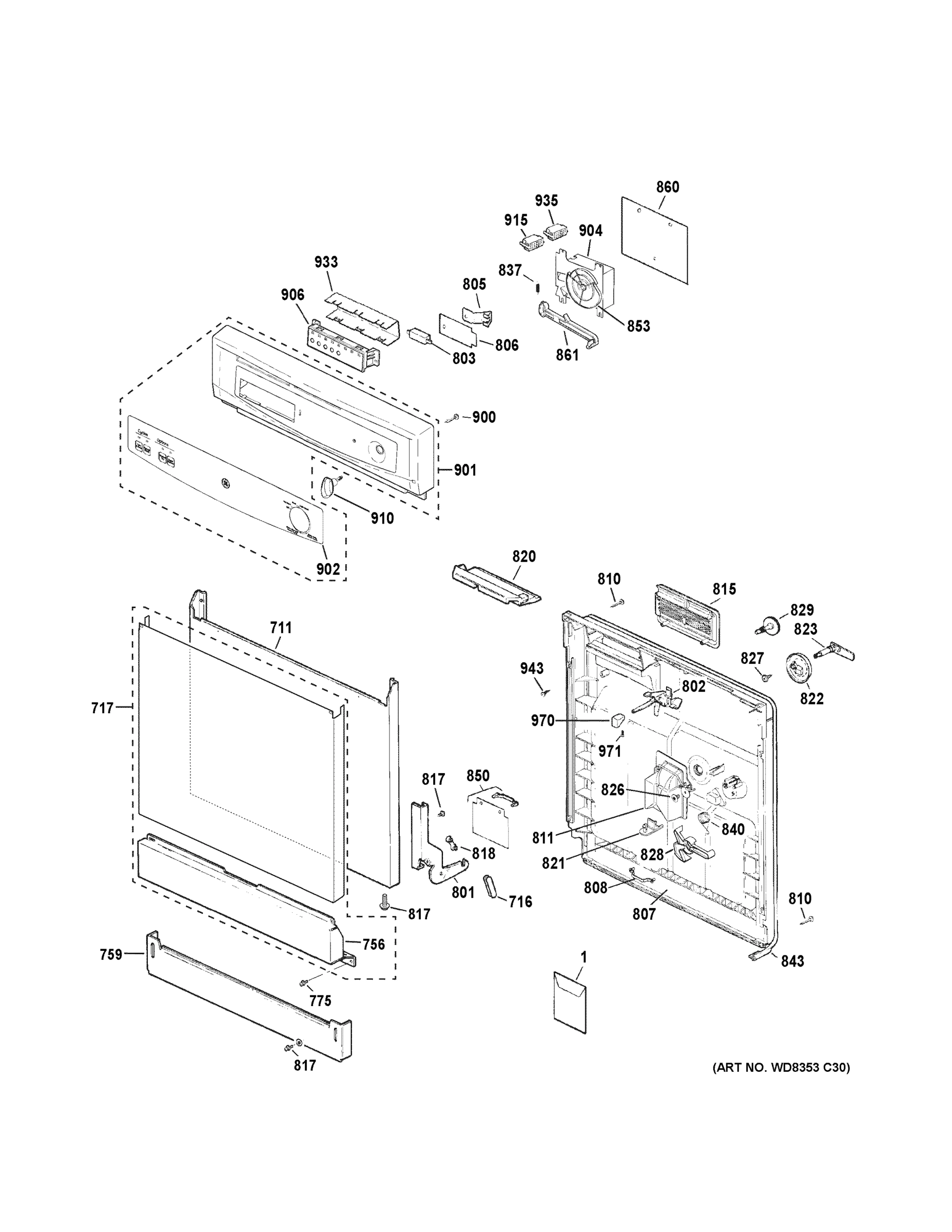 ESCUTCHEON & DOOR ASSEMBLY