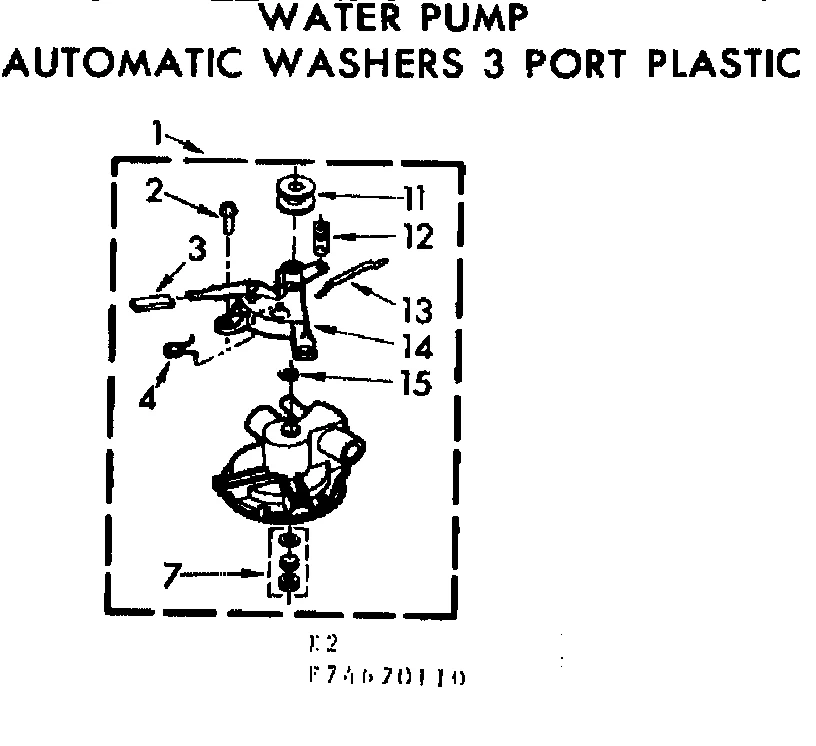 WATER PUMP AUTOMATIC WASHERS 3 PORT PLASTIC