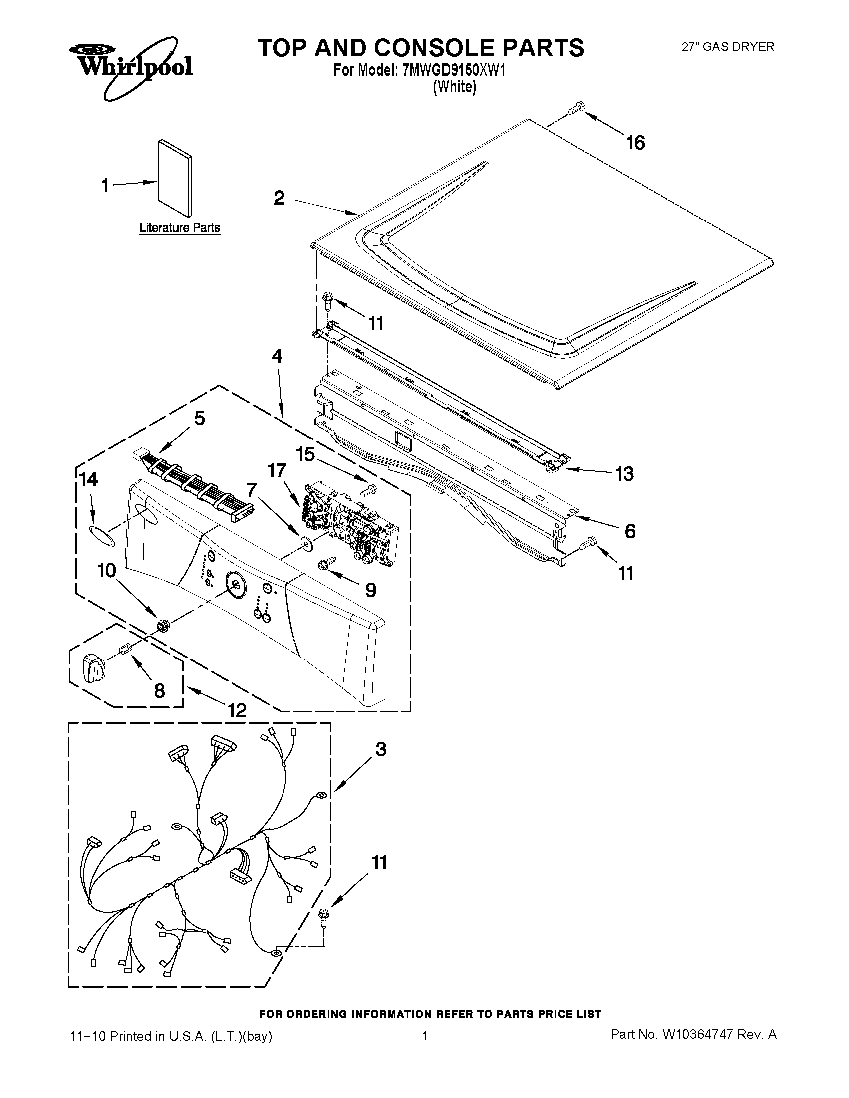 01 - TOP AND CONSOLE PARTS