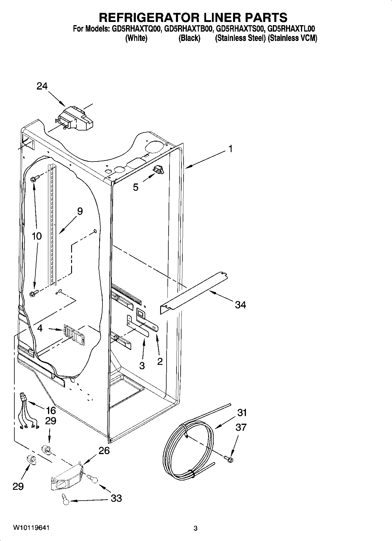 02 - REFRIGERATOR LINER PARTS