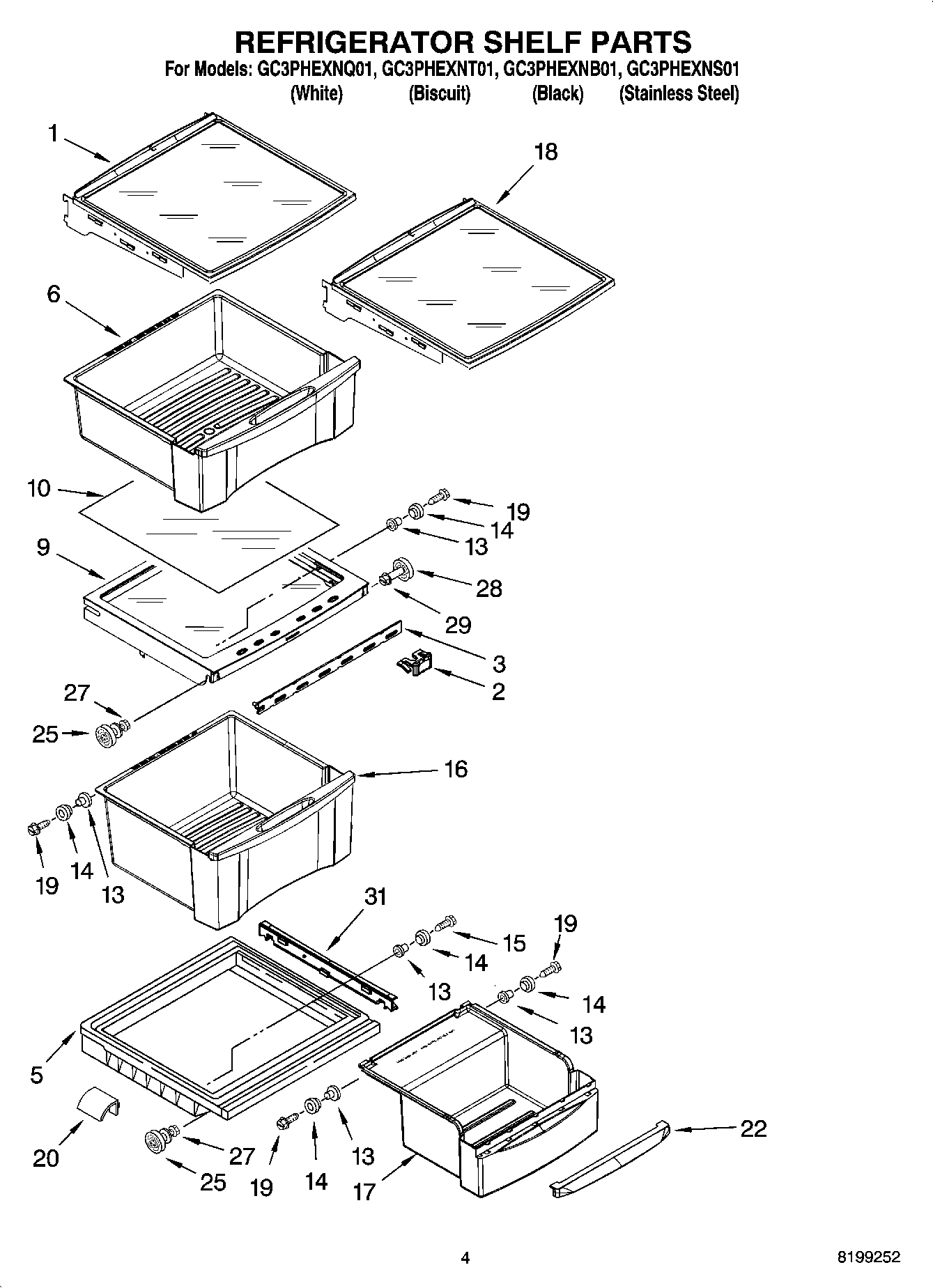 03 - REFRIGERATOR SHELF PARTS