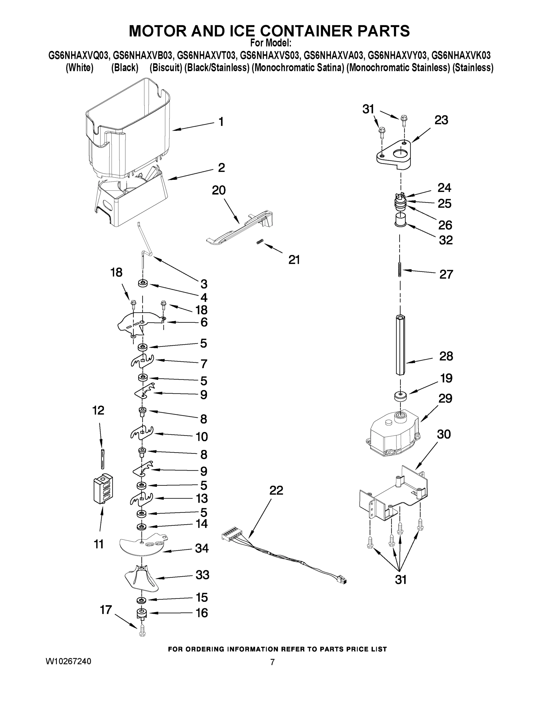 05 - MOTOR AND ICE CONTAINER PARTS