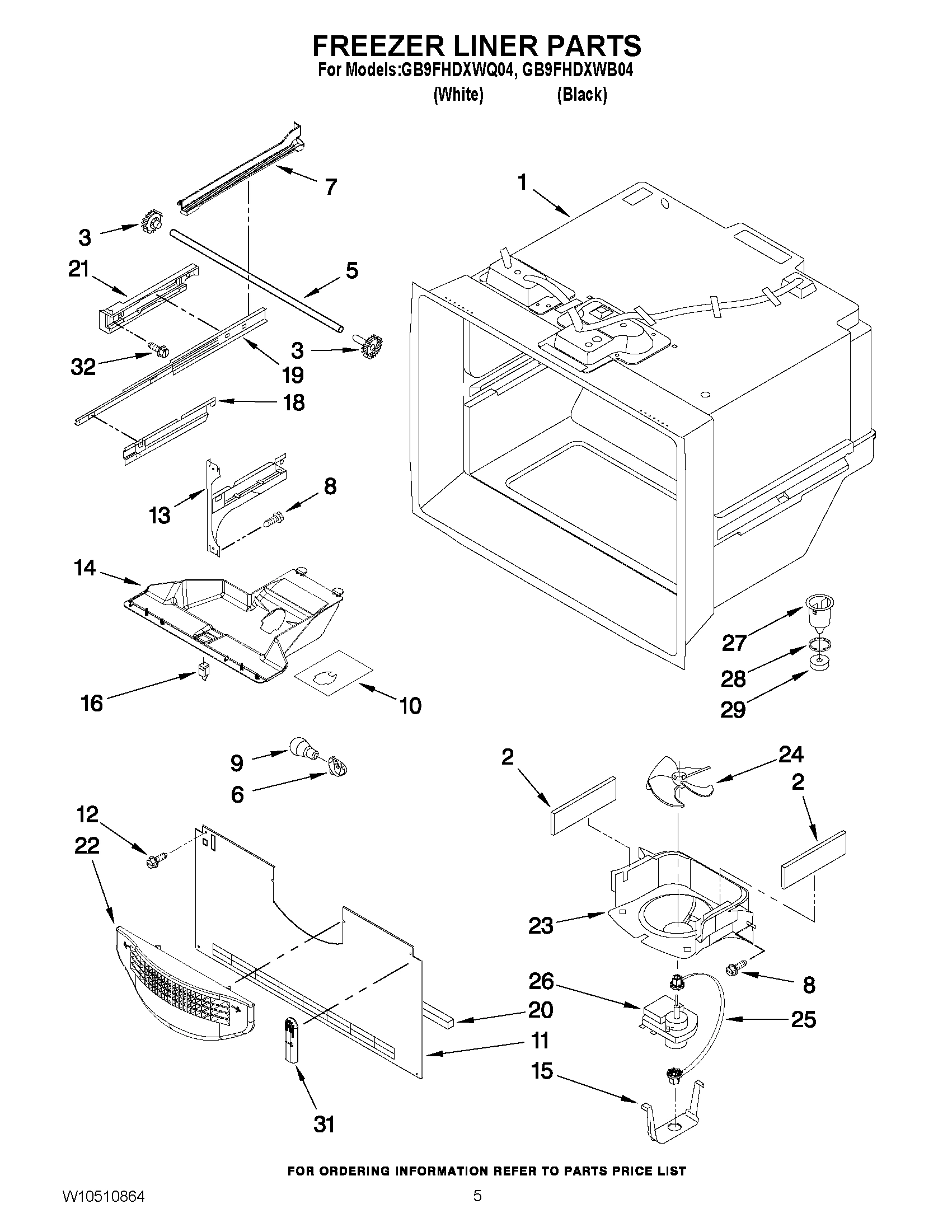 03 - FREEZER LINER PARTS