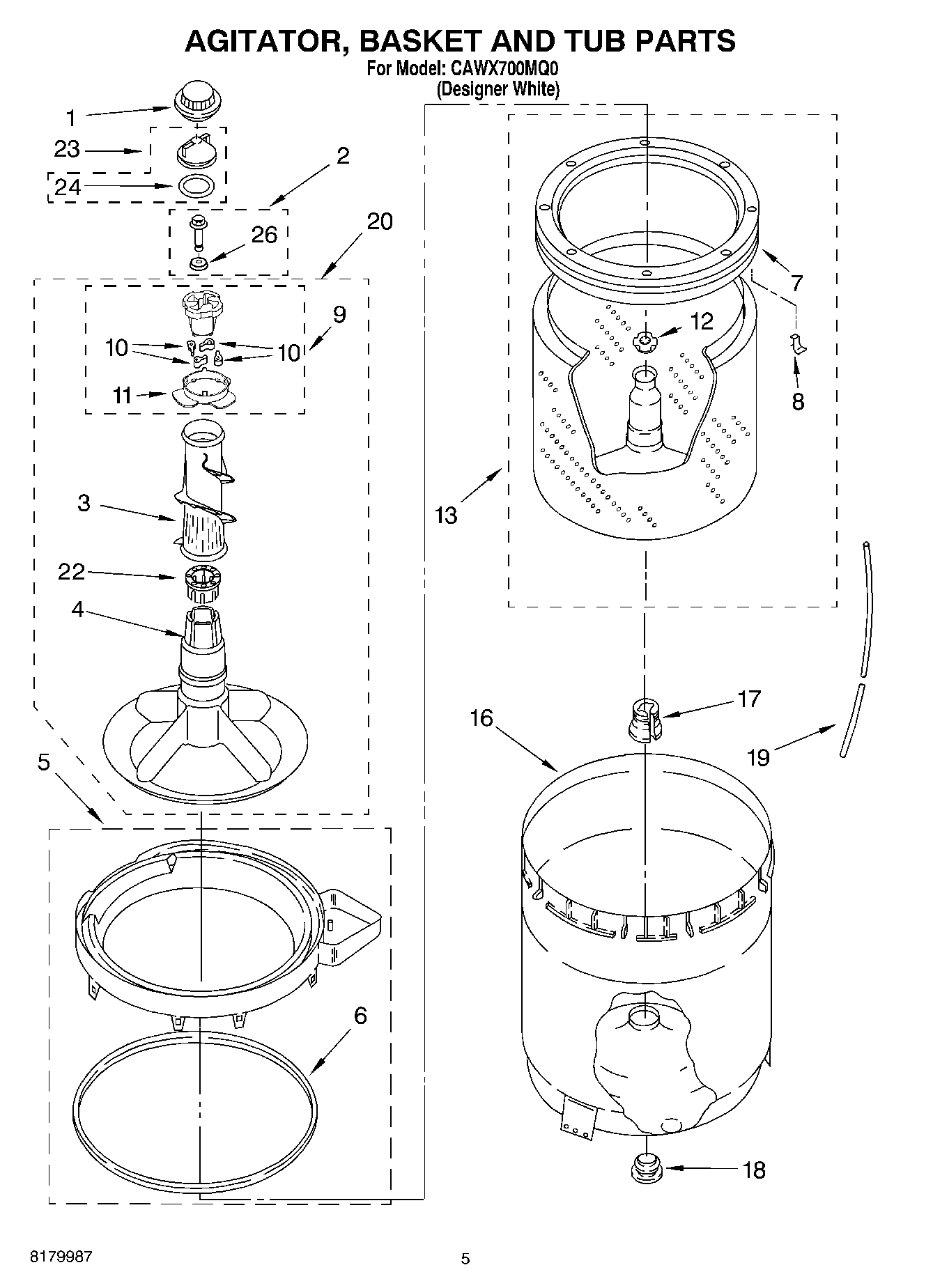 03 - AGITATOR, BASKET AND TUB PARTS