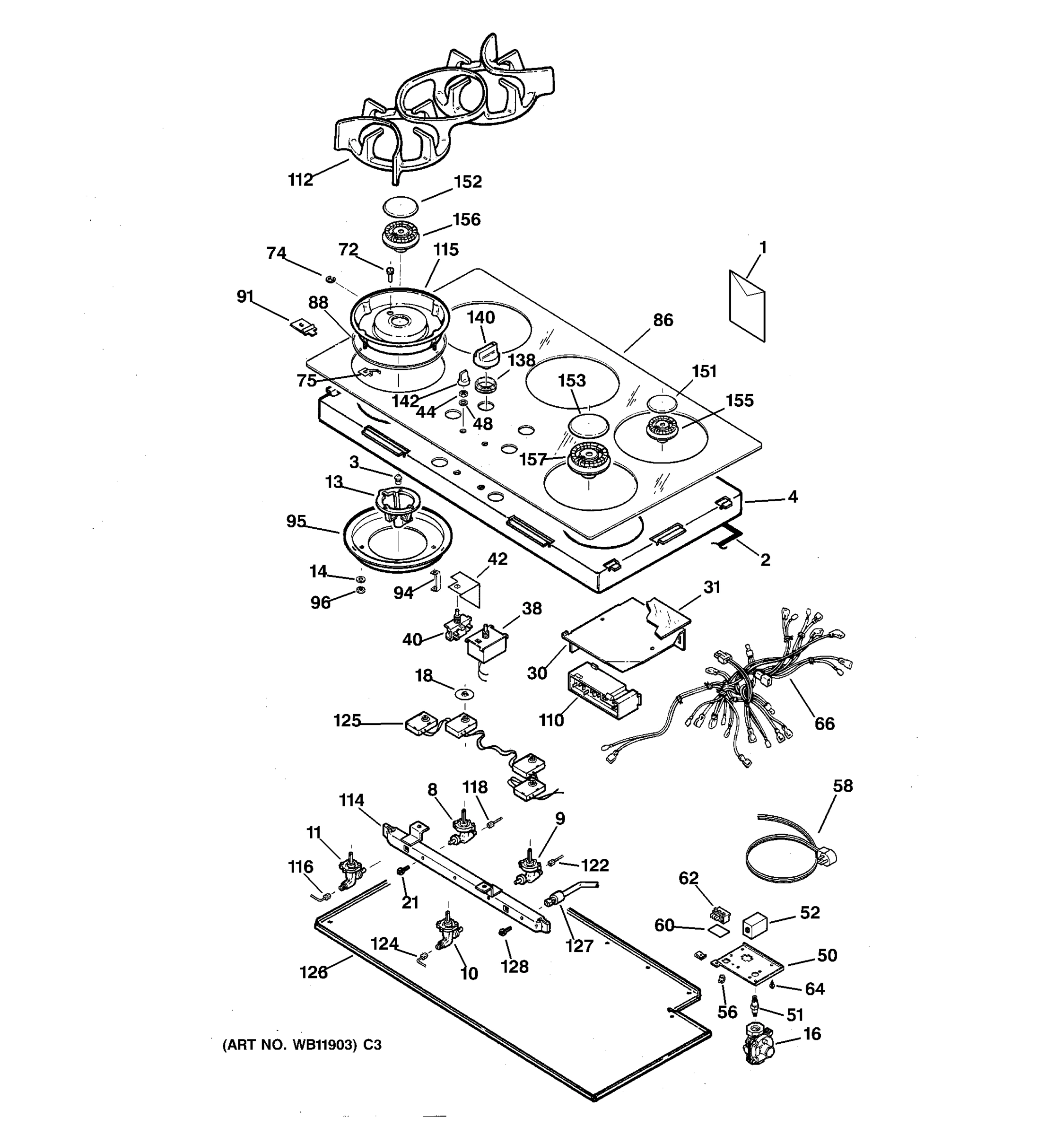 CONTROLS, COOKTOP & BURNER