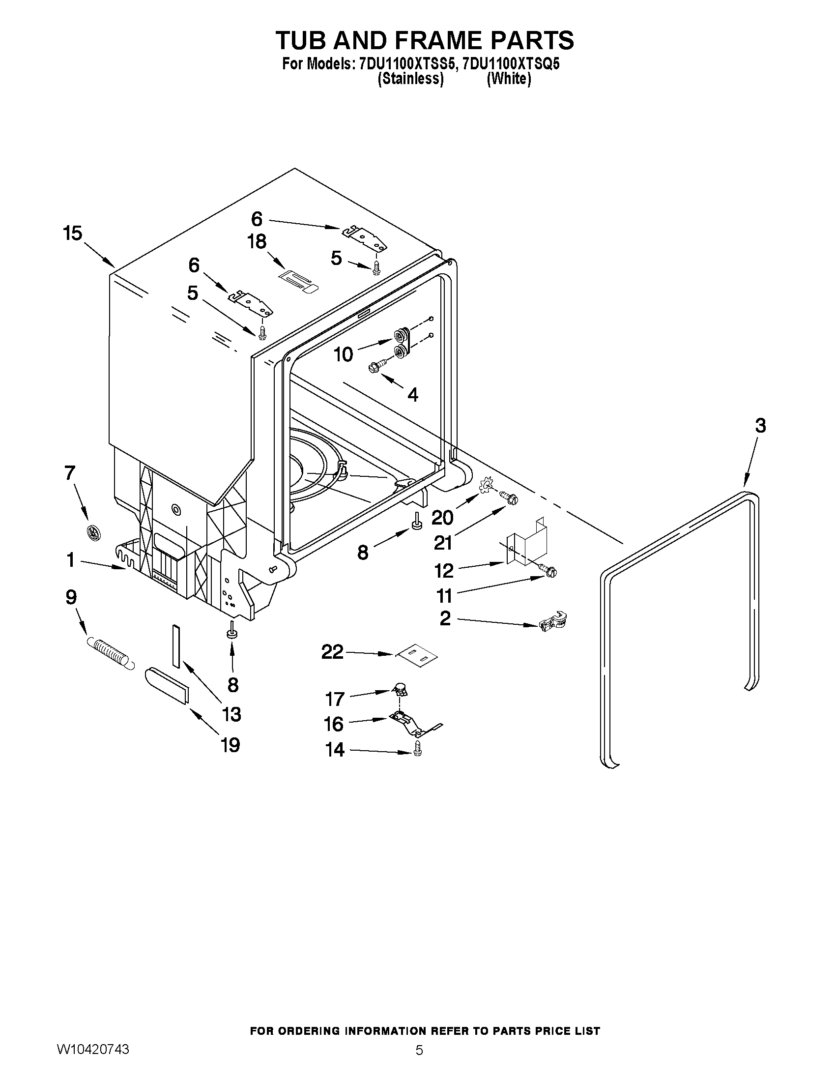 05 - TUB AND FRAME PARTS