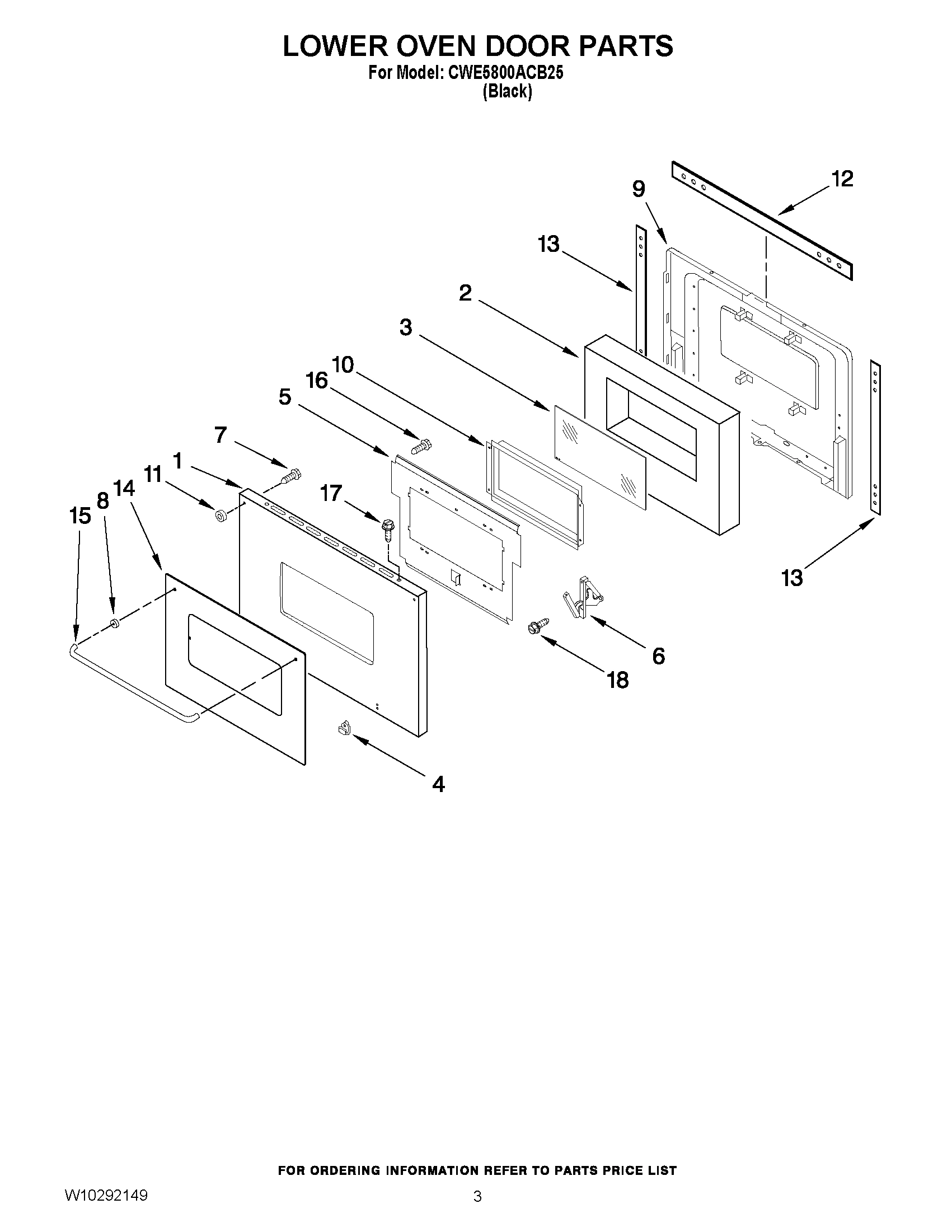 02 - LOWER OVEN DOOR PARTS