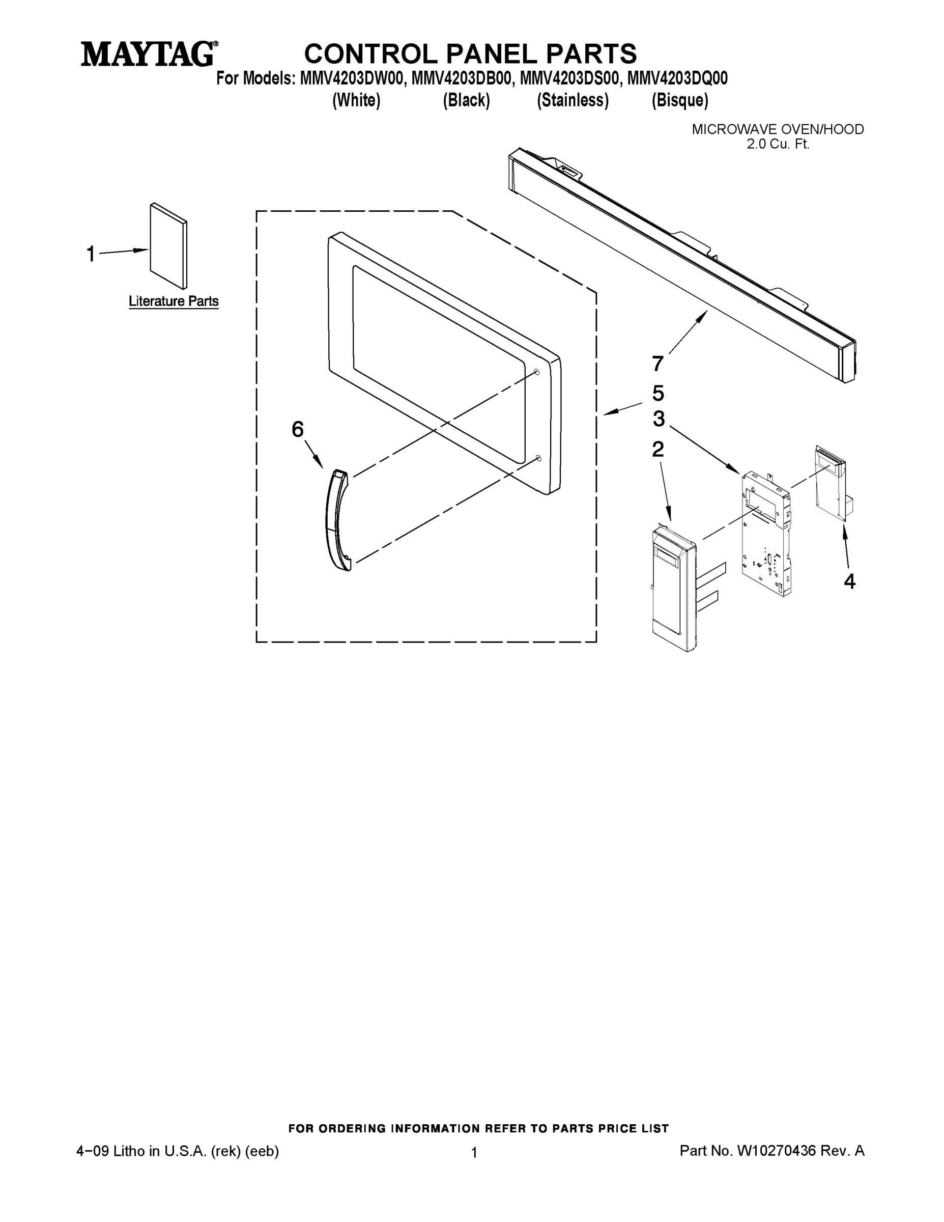 01 - CONTROL PANEL PARTS
