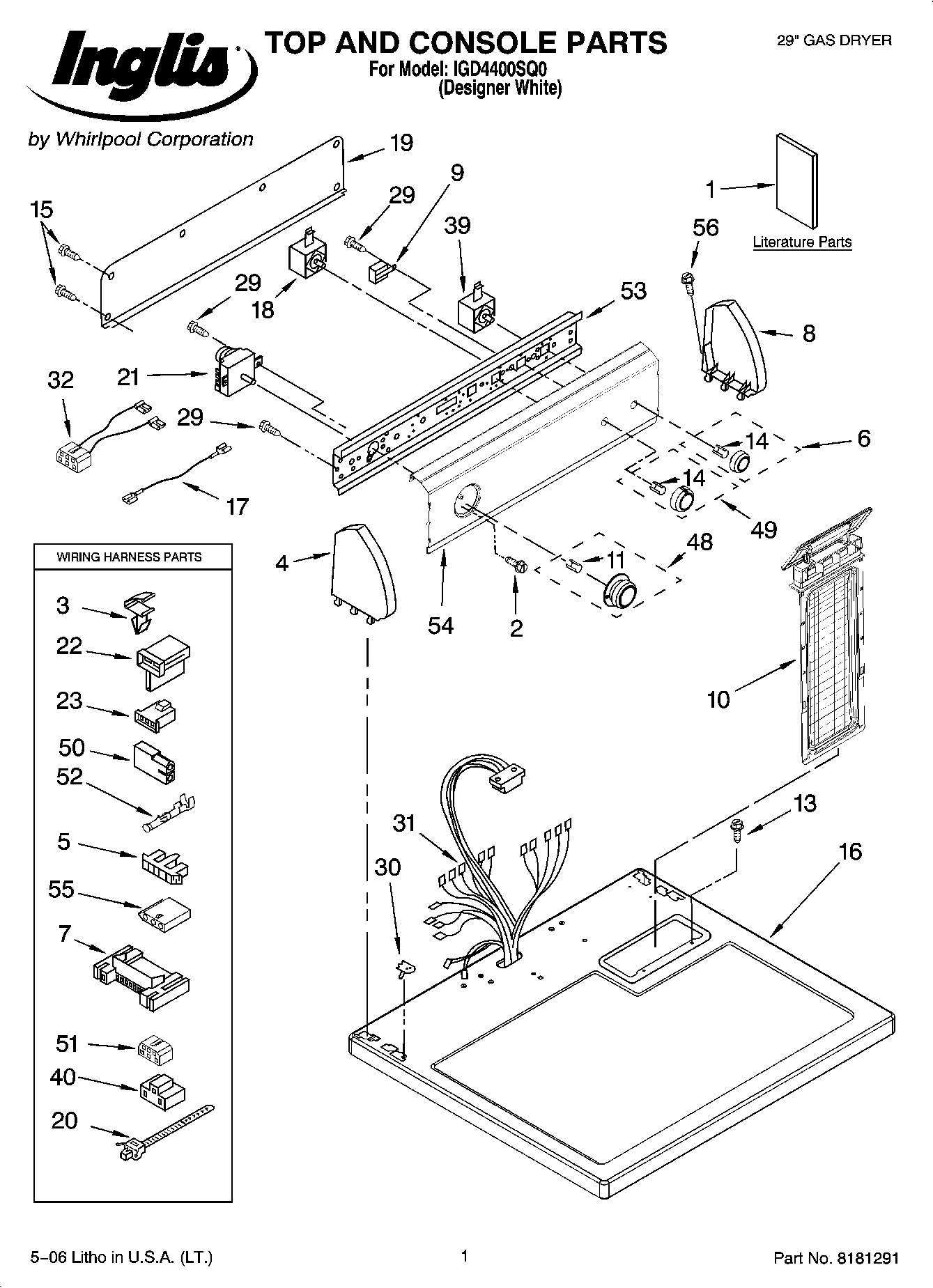 01 - TOP AND CONSOLE PARTS