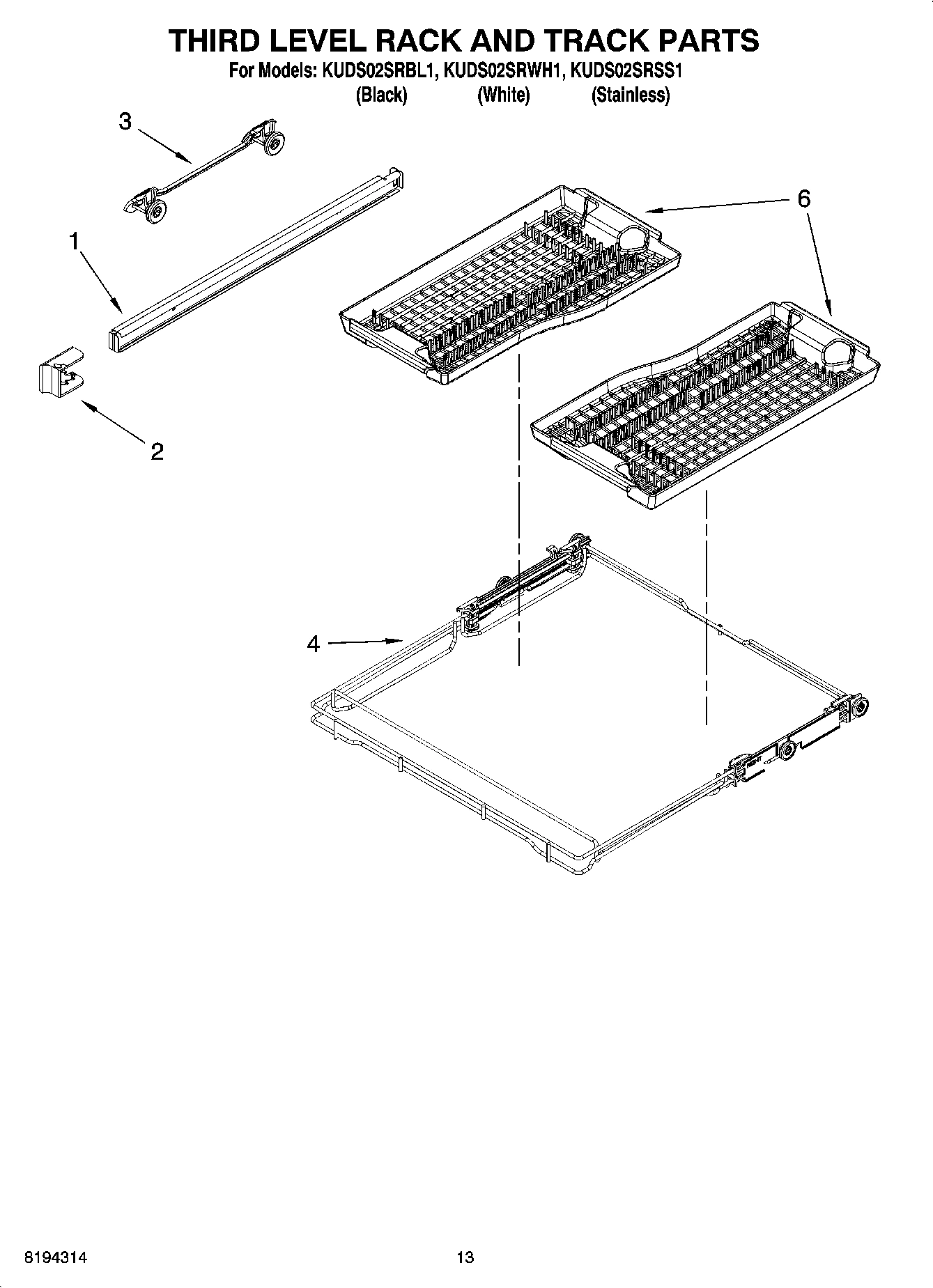 10 - THIRD LEVEL RACK AND TRACK PARTS