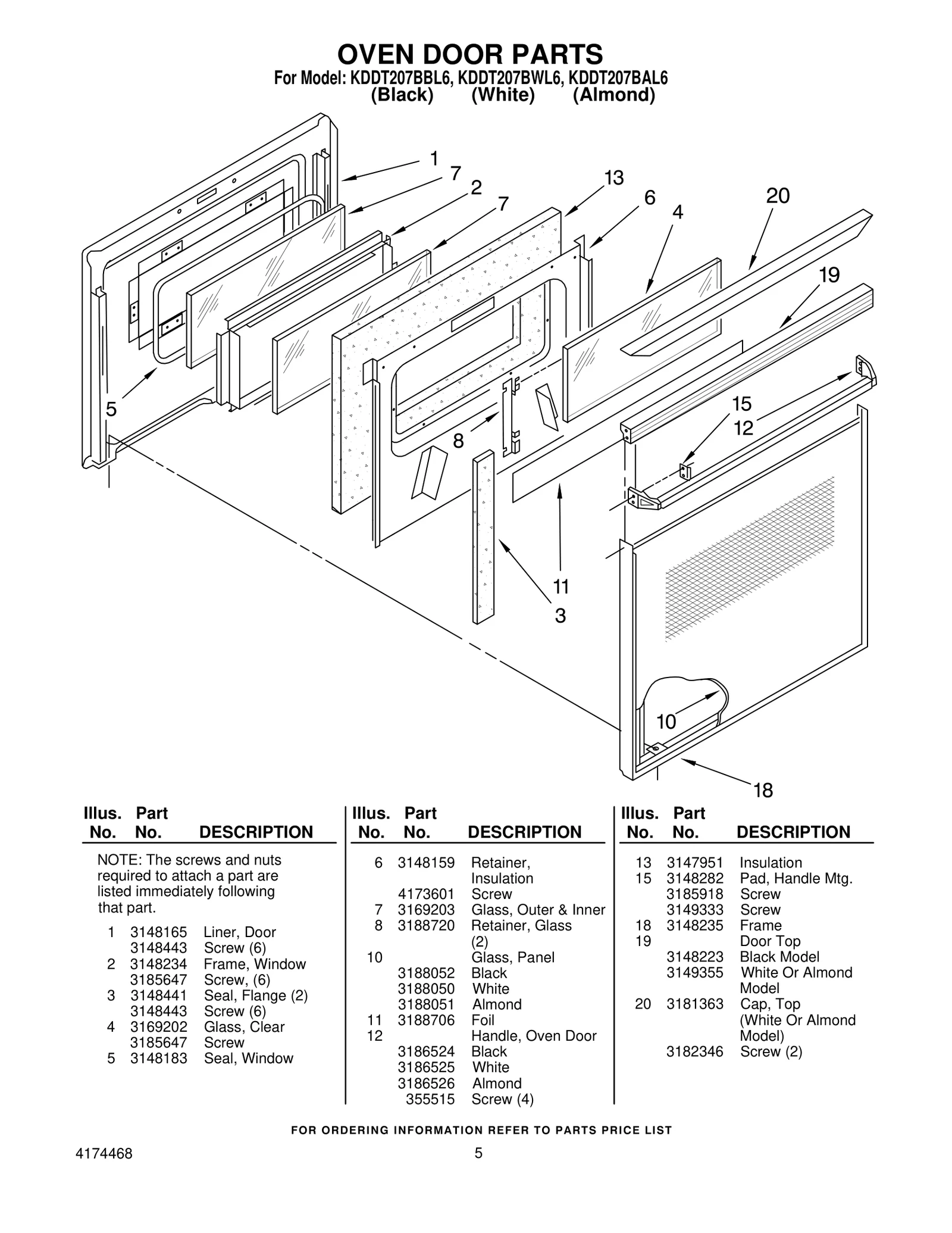 OVEN DOOR PARTS