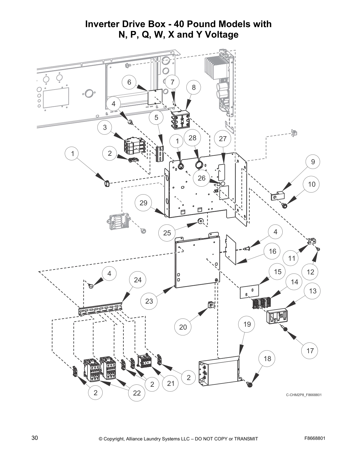 Inverter Drive Box - 40 Pound Models with
N, P, Q, W, X and Y Voltage