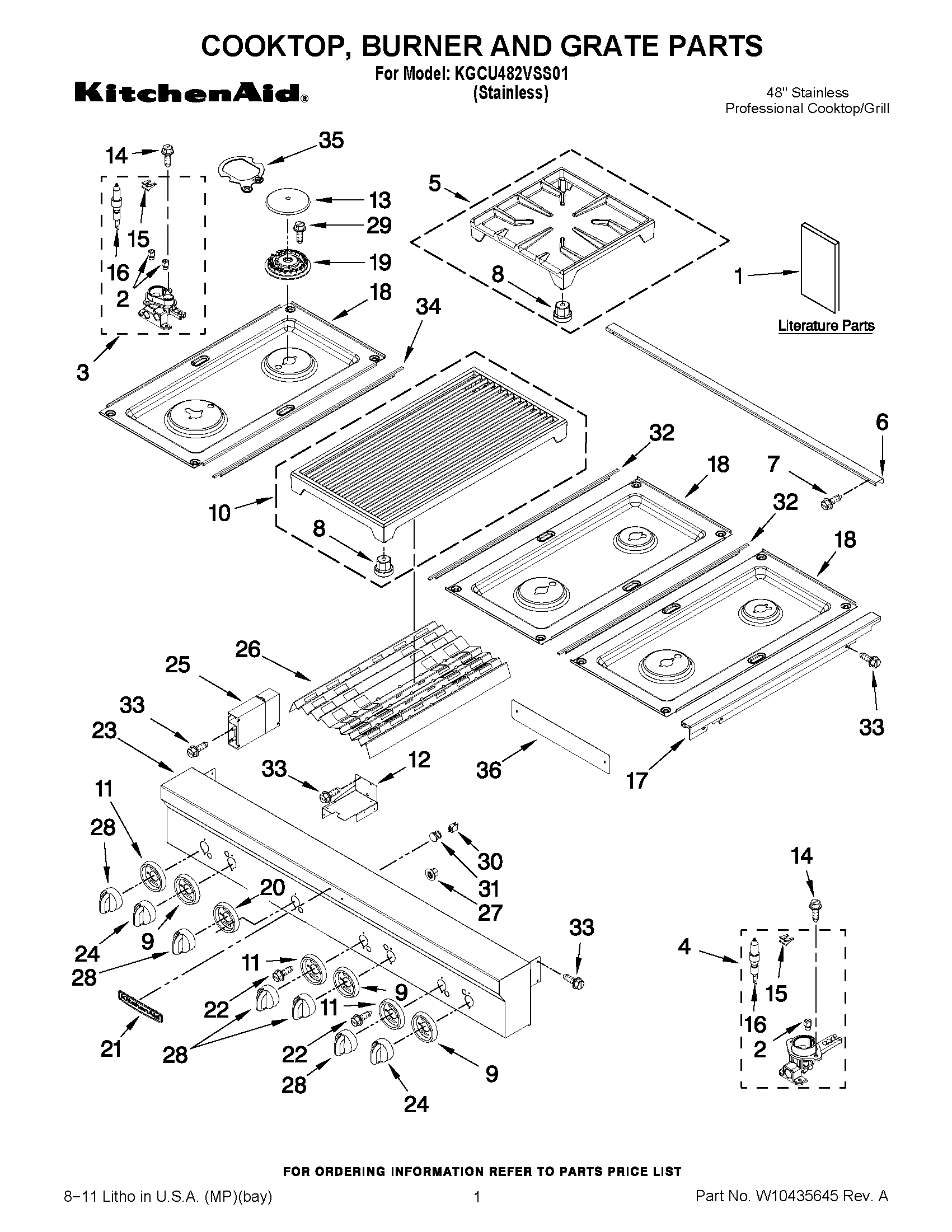 01 - COOKTOP, BURNER AND GRATE PARTS
