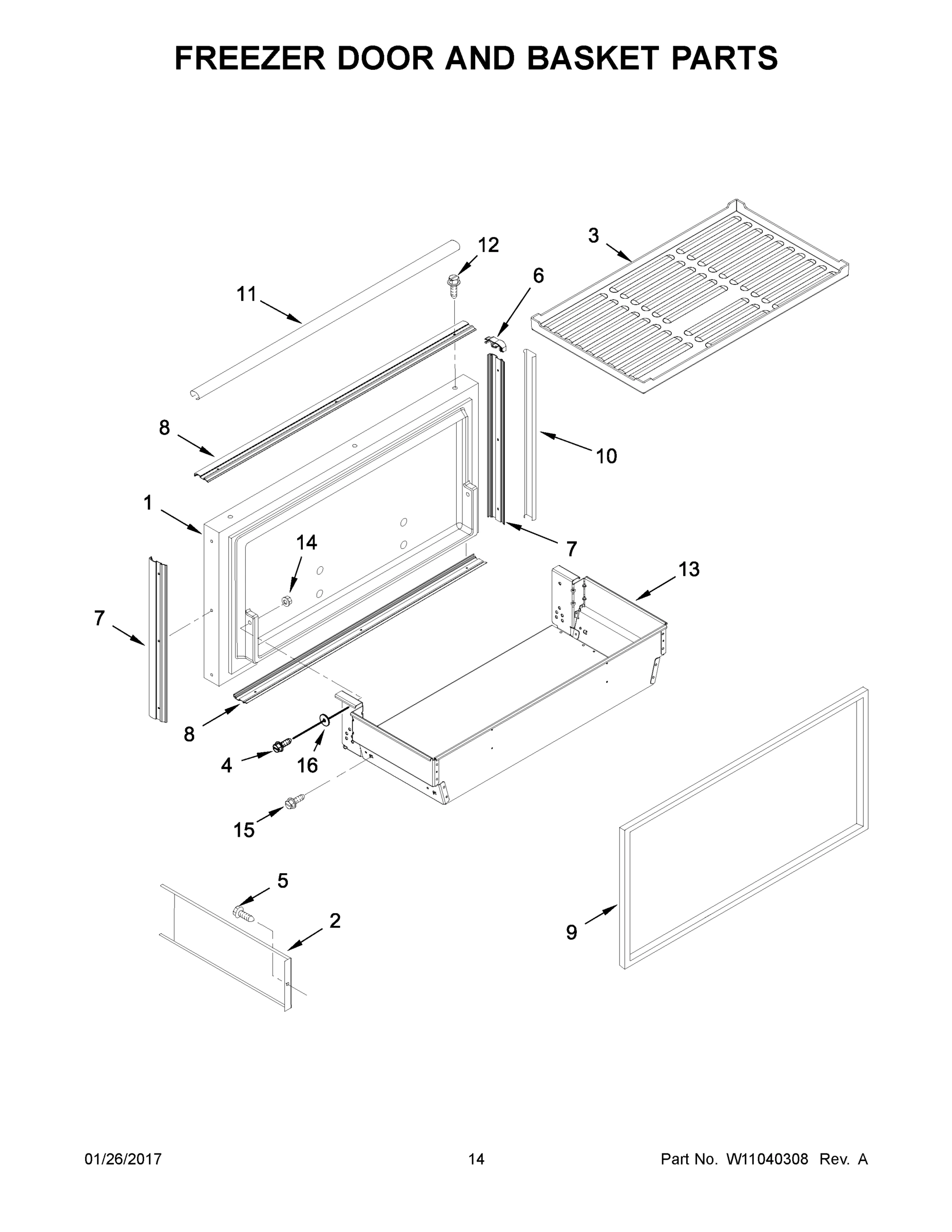 08 - FREEZER DOOR AND BASKET PARTS