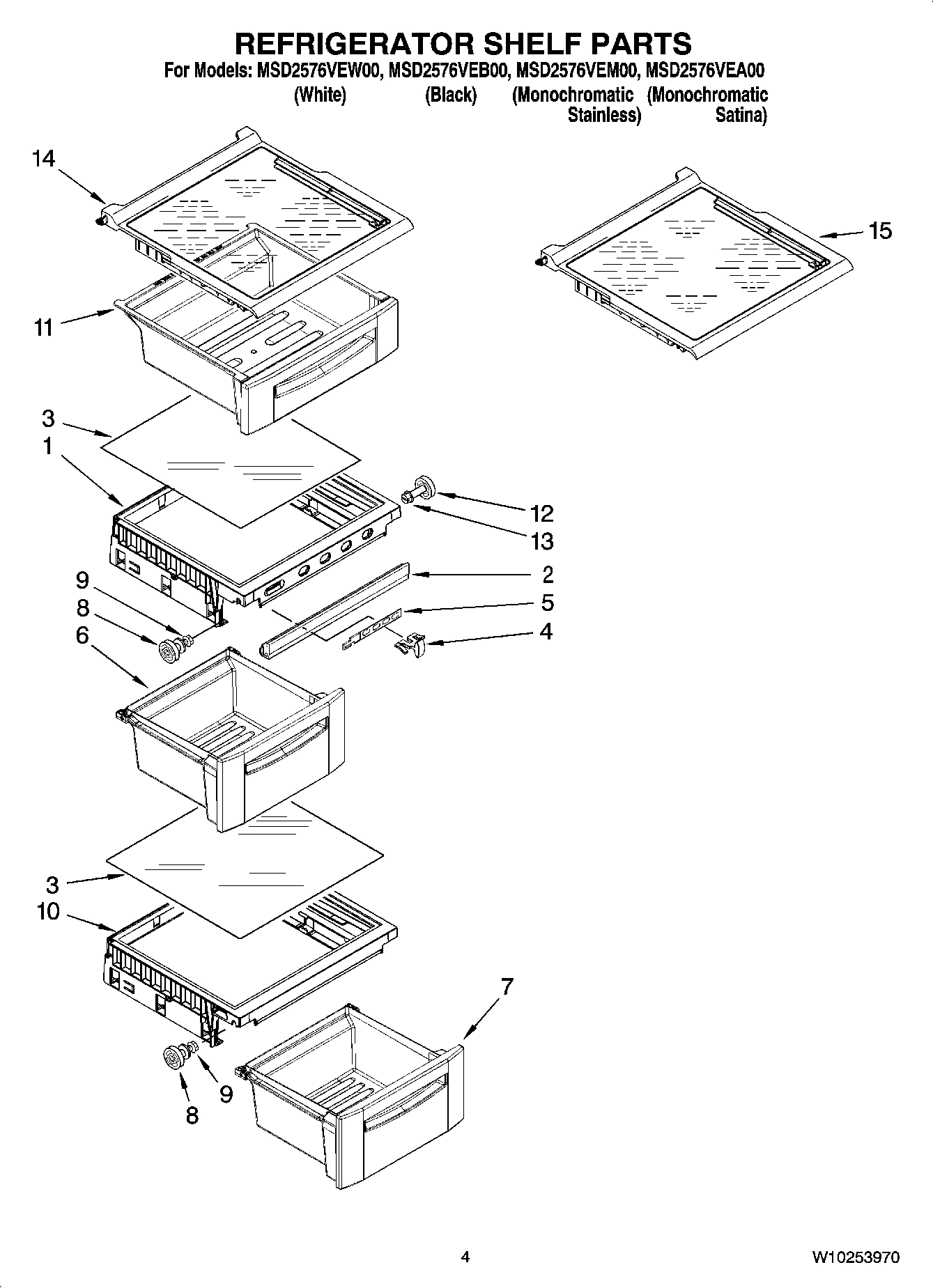 03 - REFRIGERATOR SHELF PARTS