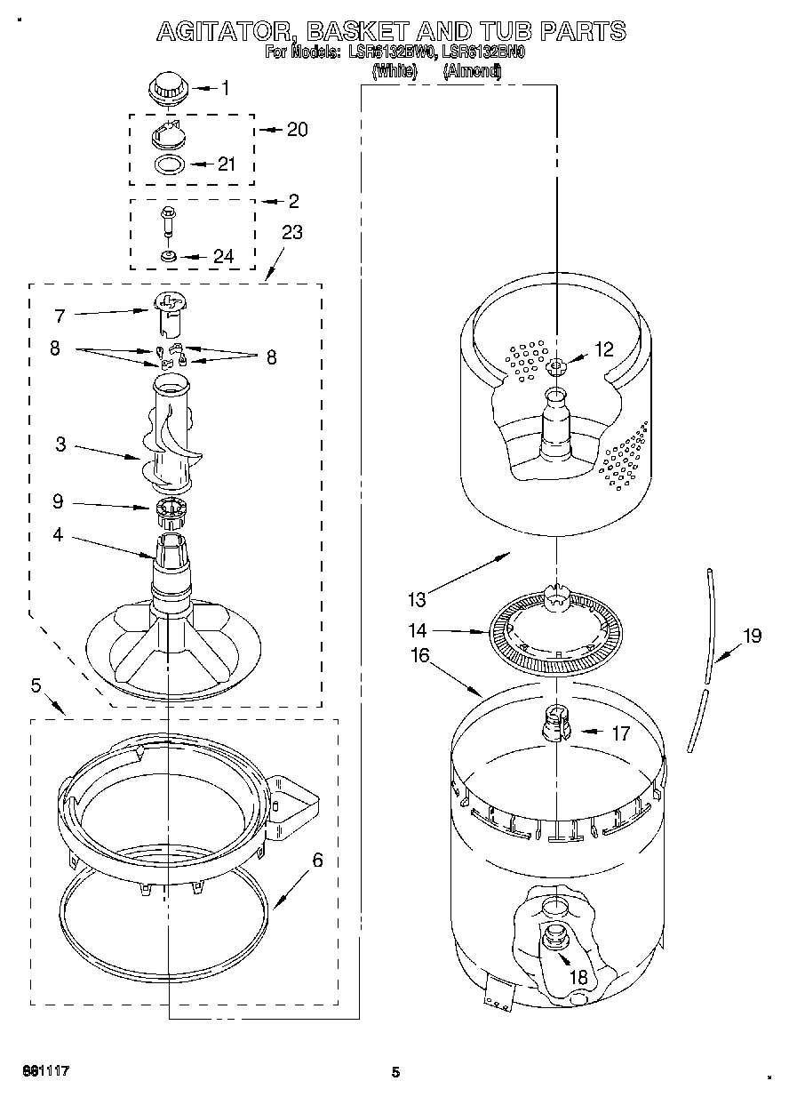 04 - AGITATOR, BASKET AND TUB
