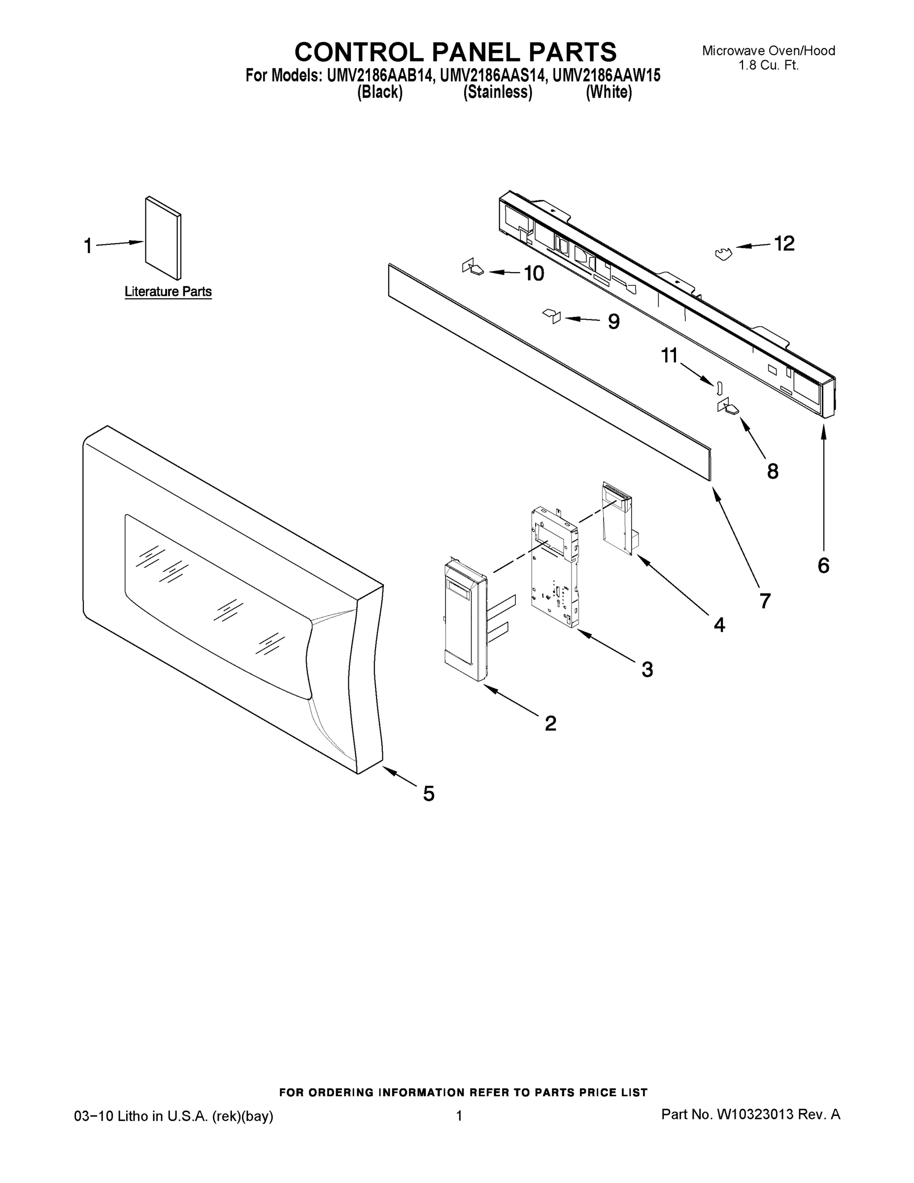 01 - CONTROL PANEL PARTS