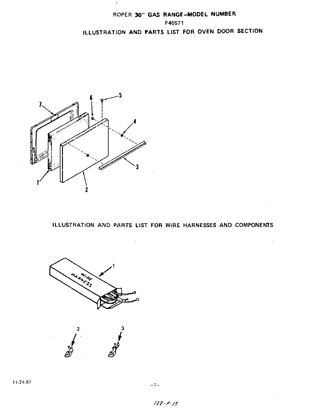 06 - OVEN DOOR , WIRE HARNESS AND COMPONENTS