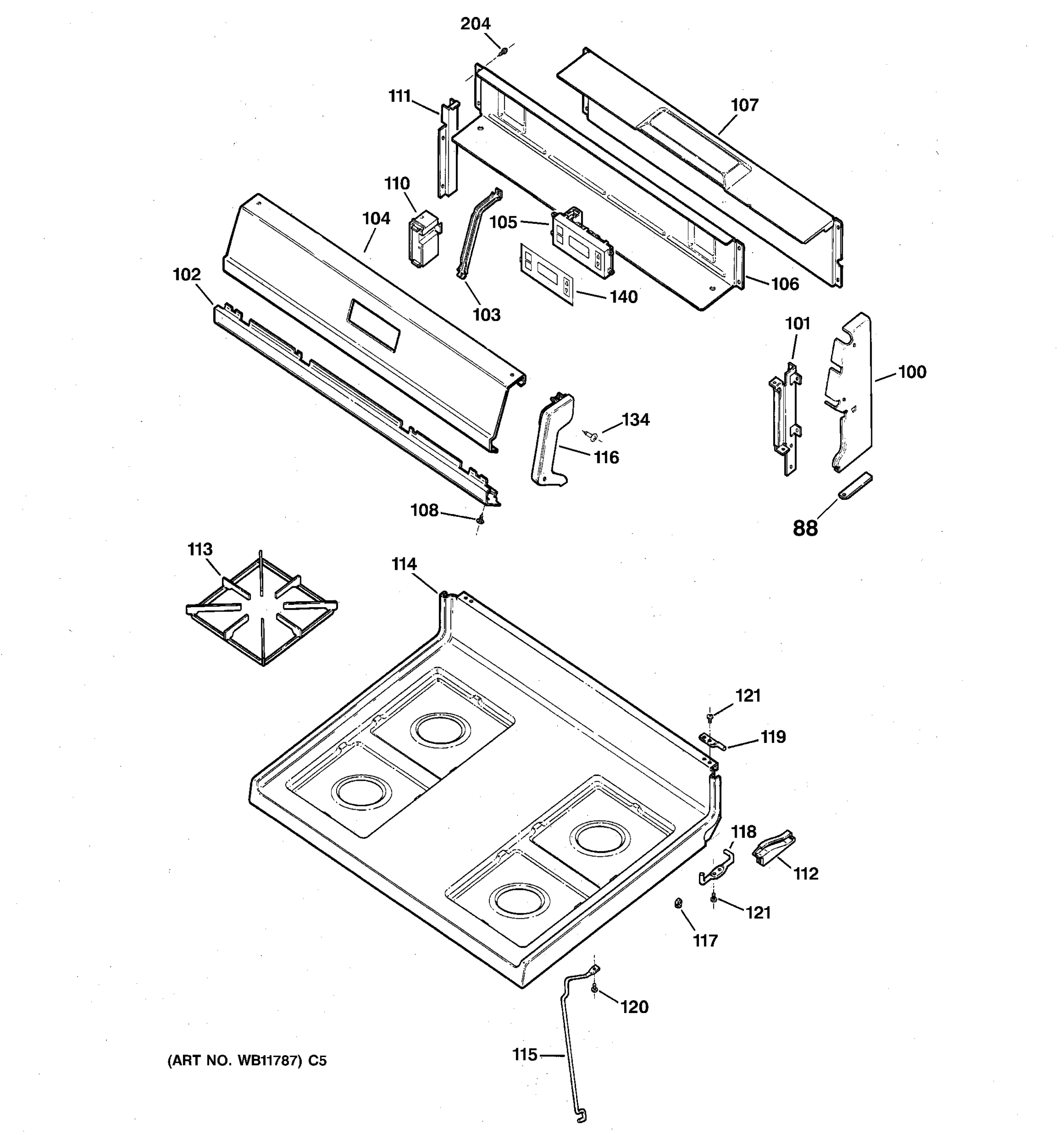 CONTROL PANEL & COOKTOP