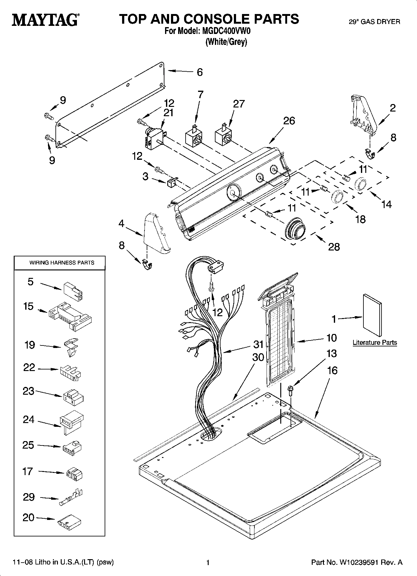 01 - TOP AND CONSOLE PARTS