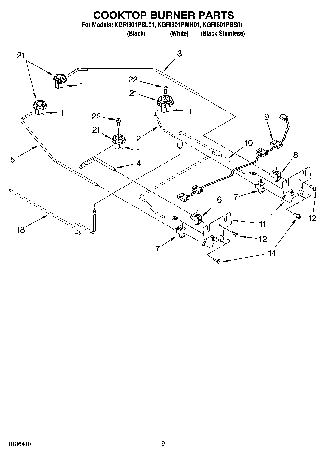 07 - COOKTOP BURNER PARTS, OPTIONAL PARTS