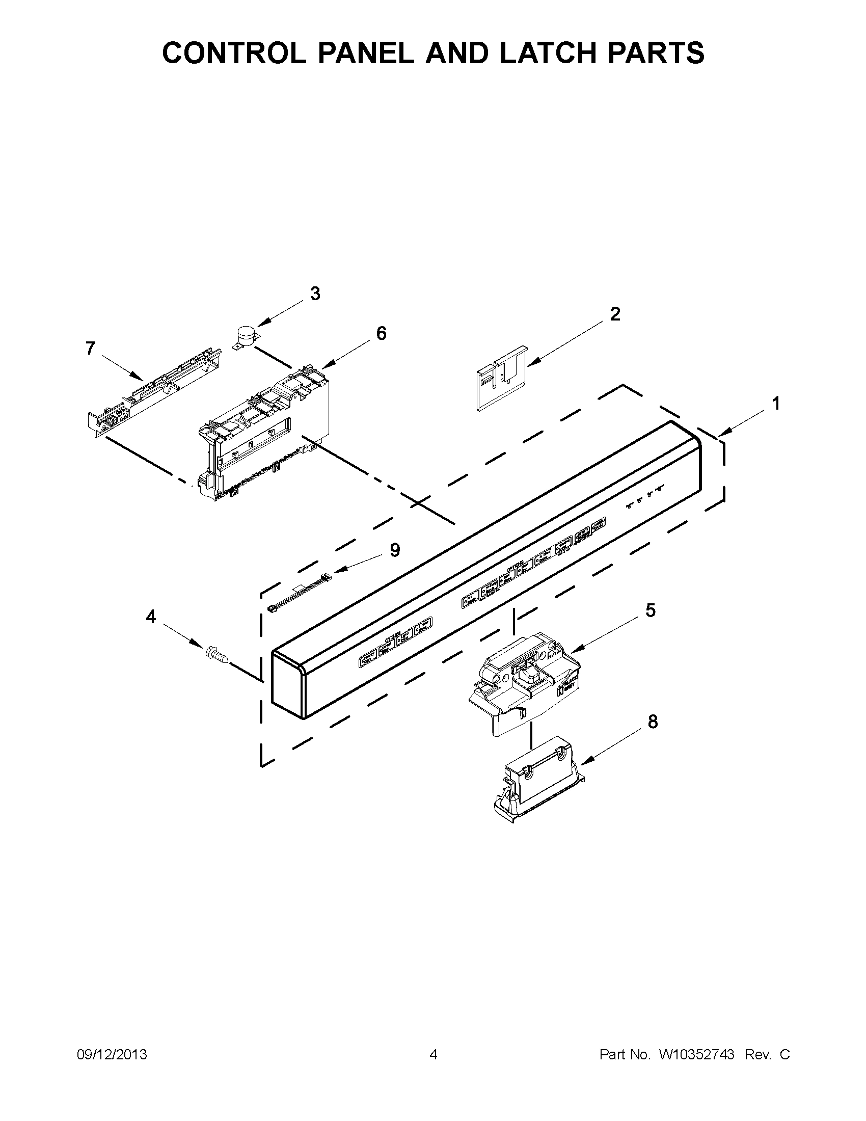 03 - CONTROL PANEL AND LATCH PARTS