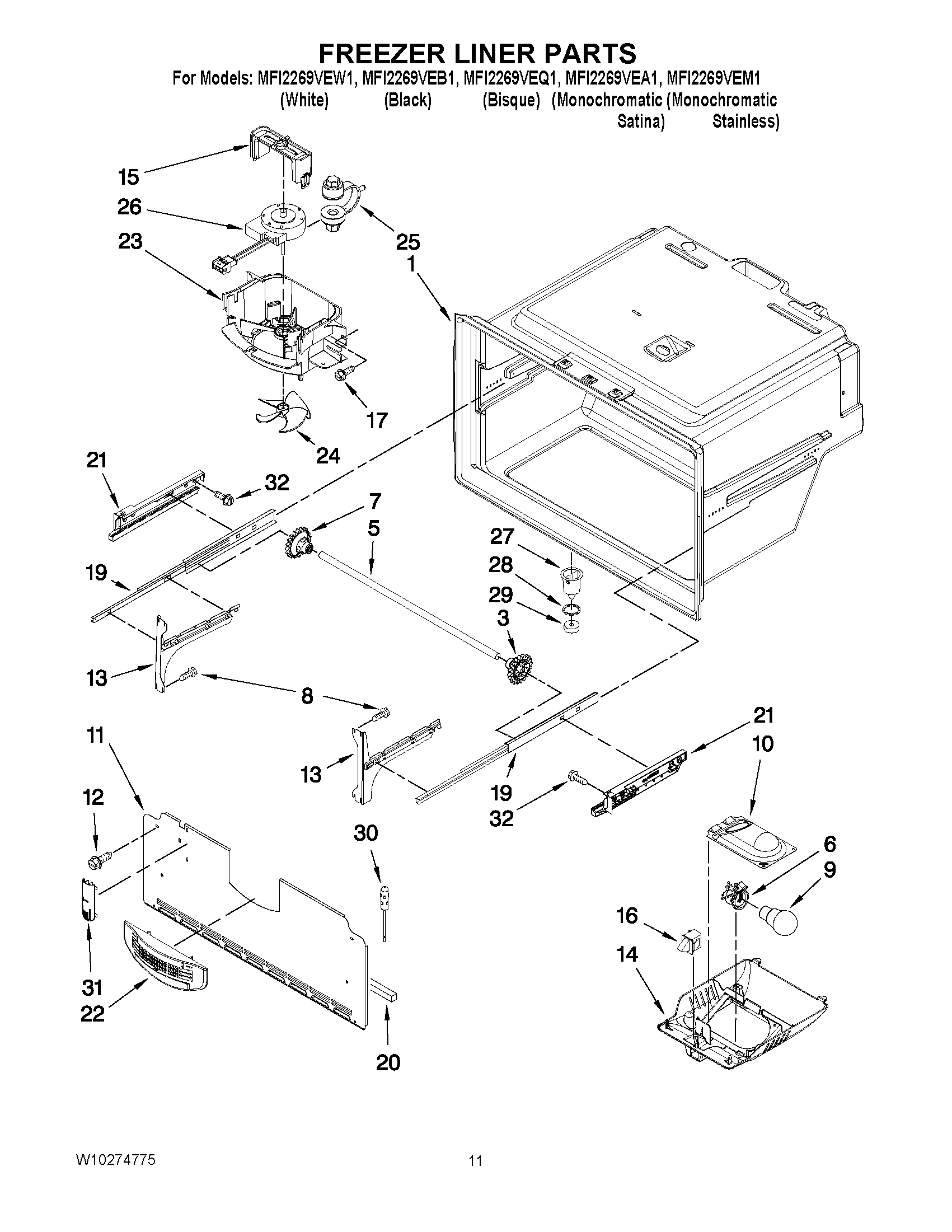 06 - FREEZER LINER PARTS