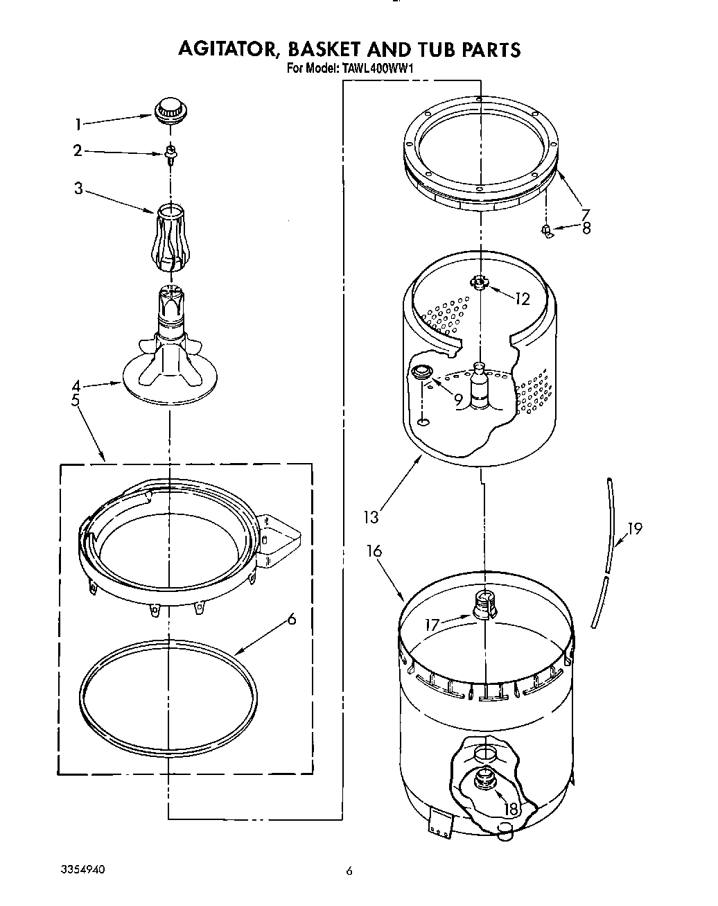 05 - AGITATOR, BASKET AND TUB